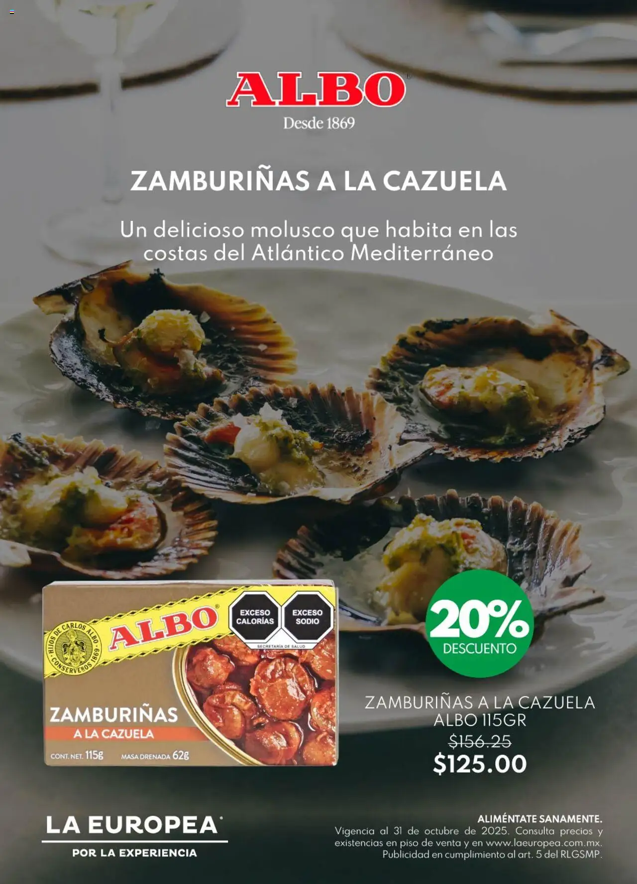 La Europea catálogo Las zamburiñas ALBO - página 1- válido desde 21/10/2025