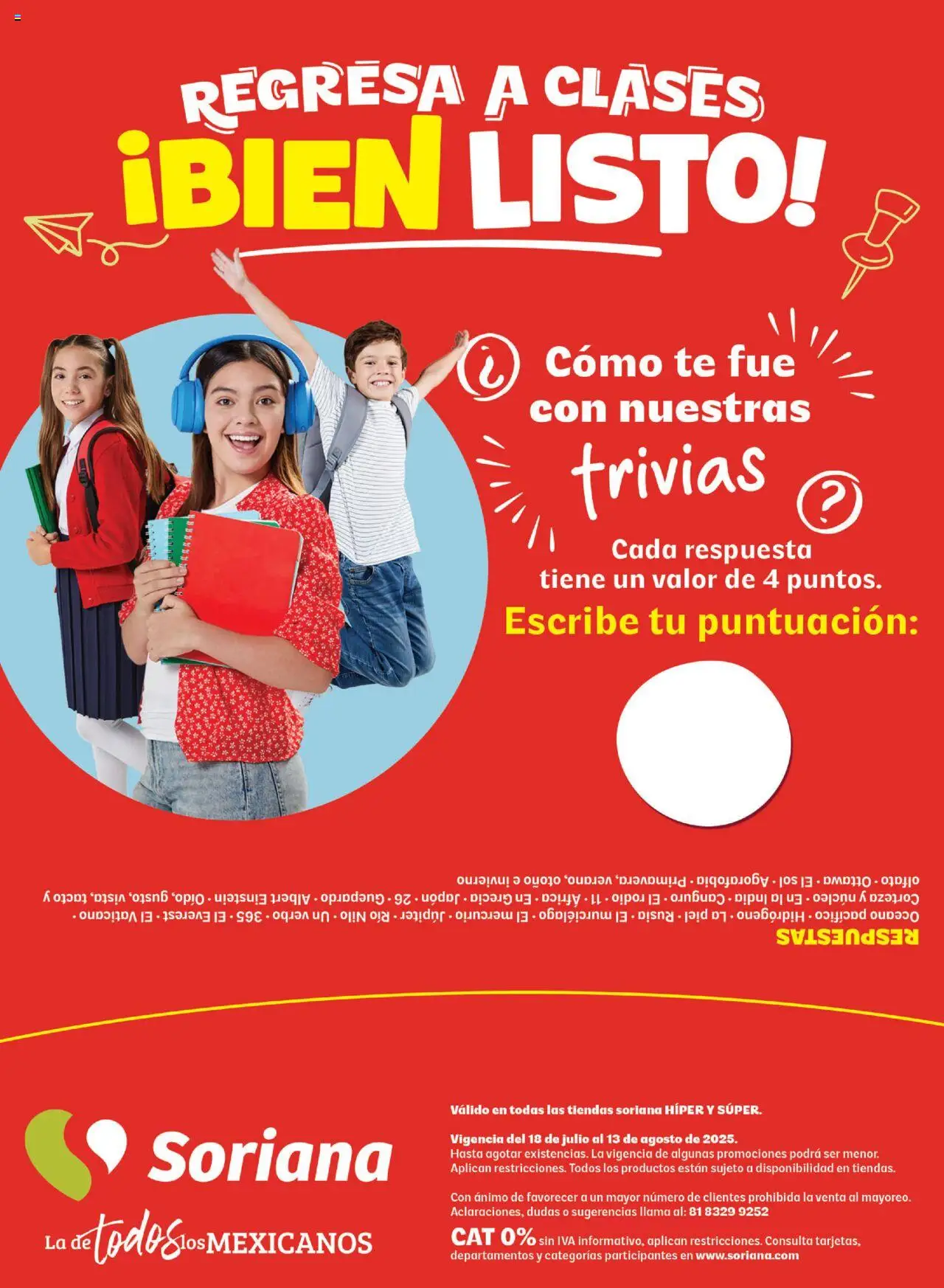 Soriana - Regresa a clases bien listo Híper y Súper Nacional - página 47- válido desde 18/07/2025