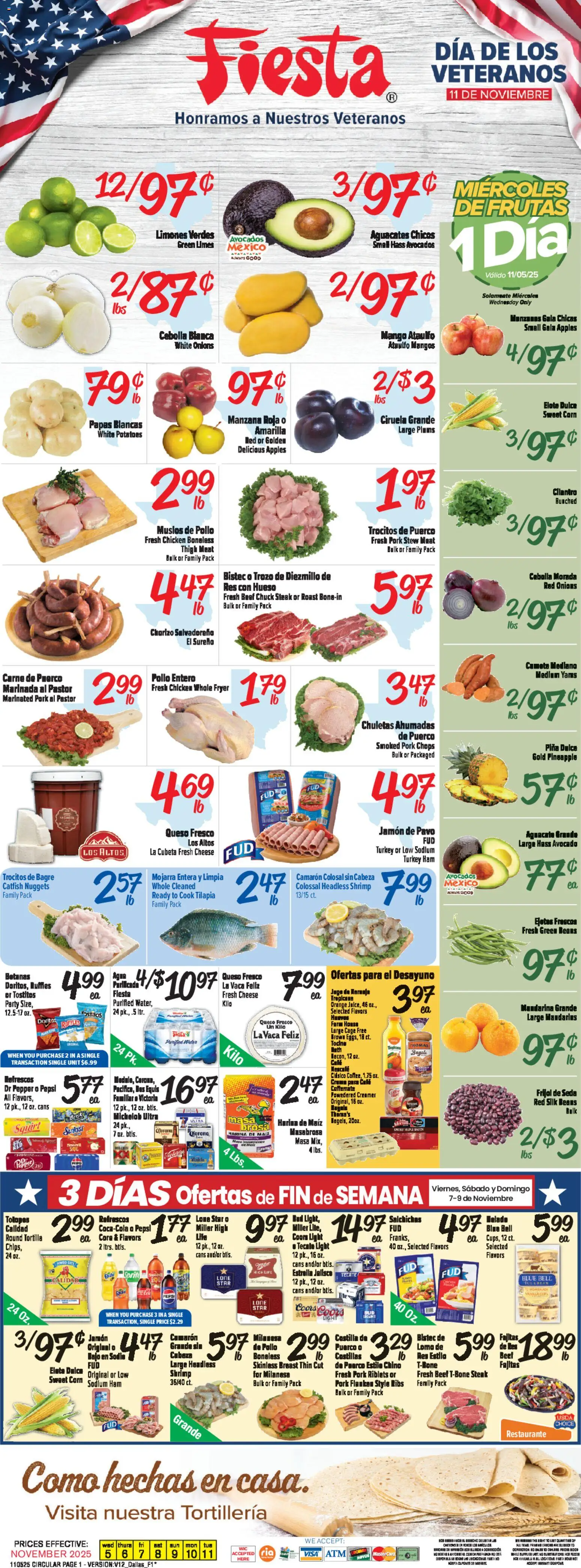 Fiesta Mart Weekly Ad - page 1- valid from 11/05/2025