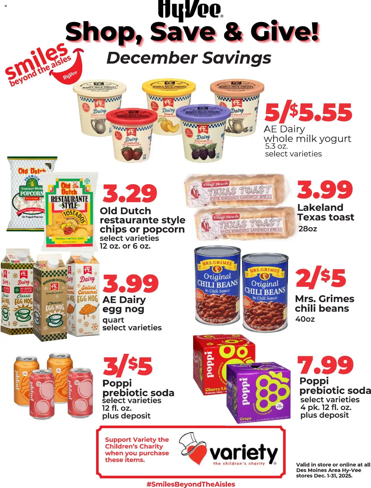 HyVee Shop, Save & Give - page 1- valid from 12/01/2025