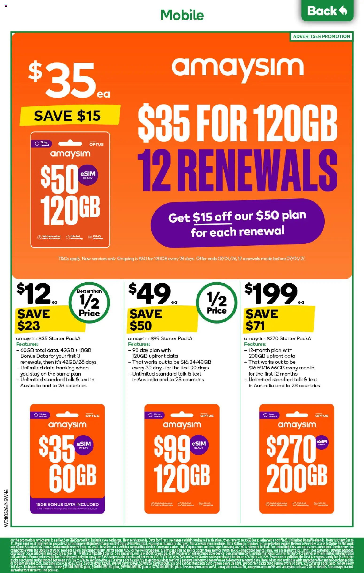 Woolworths catalogue  - page 46- valid from 11/03/2026