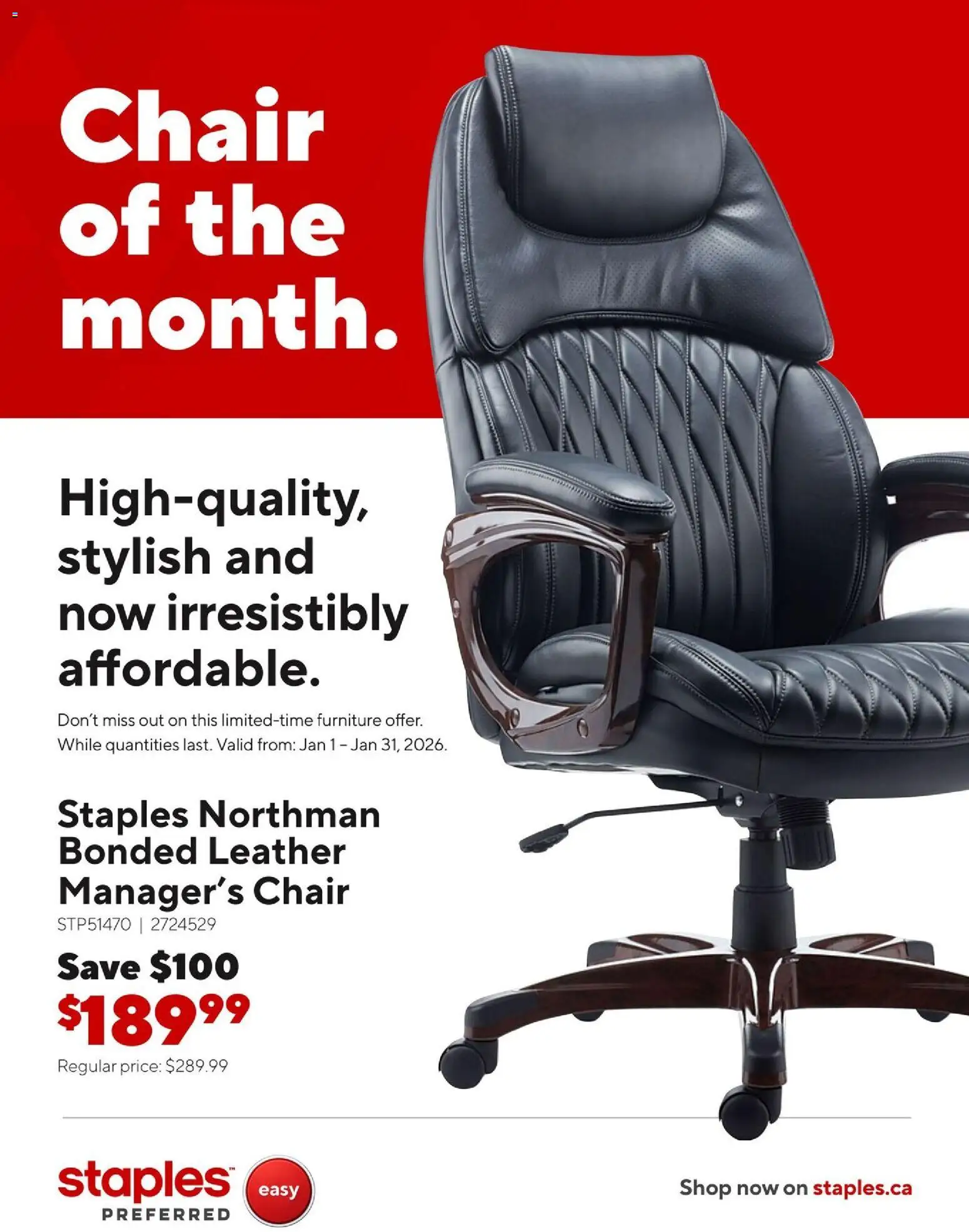 Staples - Business Flyer - Chair of the month. - page 2- valid from Jan 1, 2026