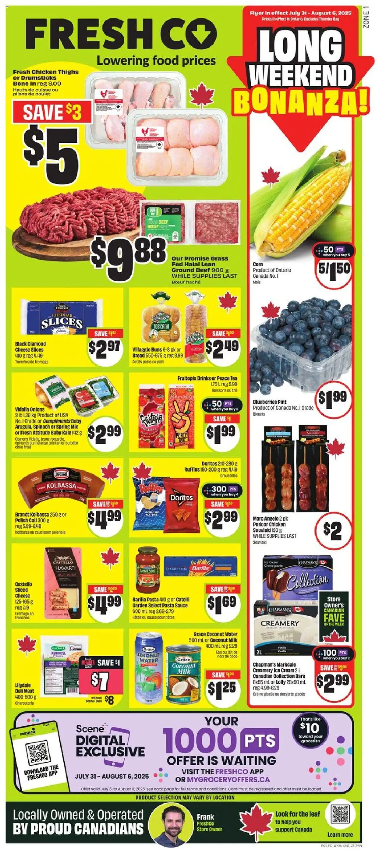 FreshCo weekly flyer / circulaire - page 1- valid from Jul 31, 2025