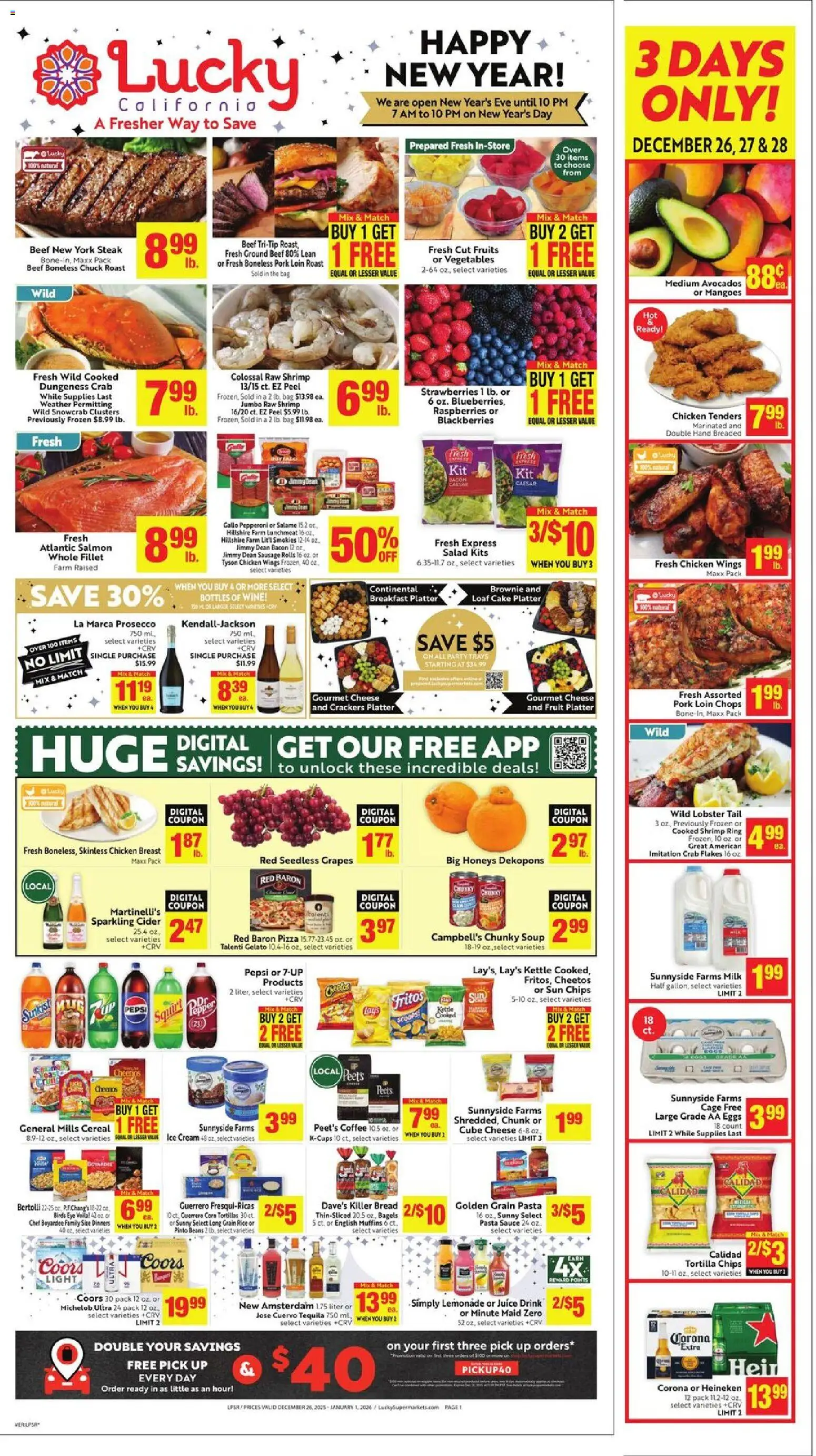 Lucky Supermarkets Weekly - AK - page 1- valid from 12/26/2025