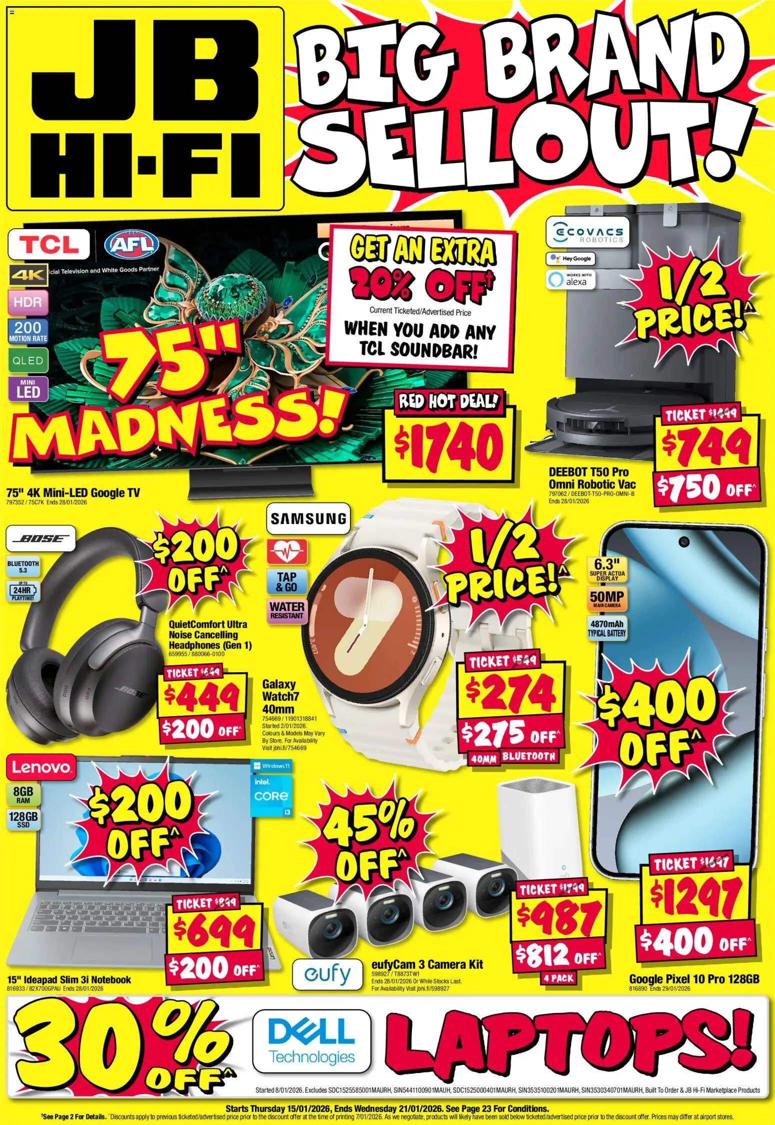 JB Hi-Fi Big Brand Sellout - page 1- valid from 15/01/2026