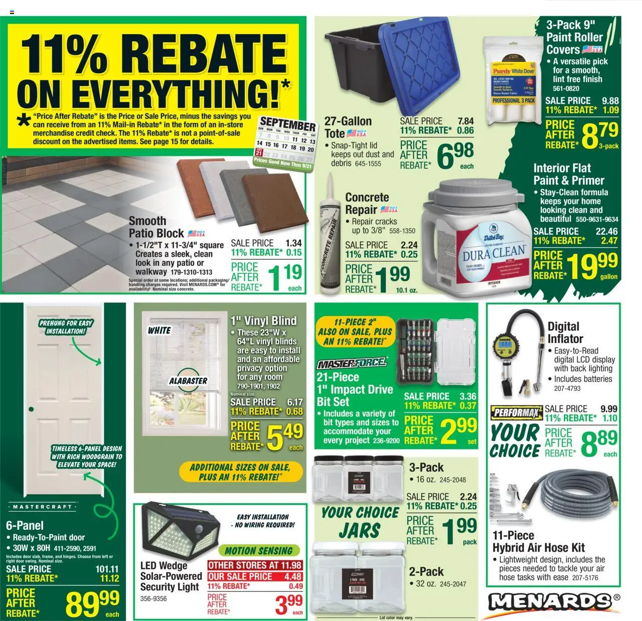 Menards - Weekly Ad - page 1- valid from 09/10/2025