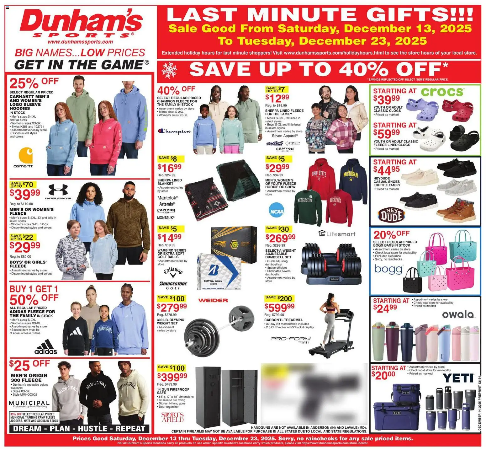 Dunham's Sports Weekly Ad - page 1- valid from 12/13/2025
