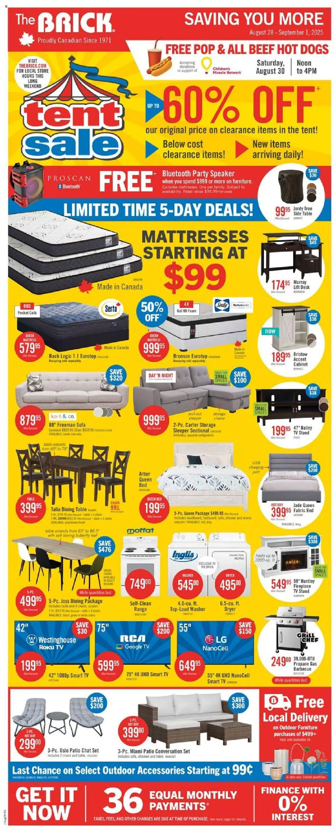 The Brick weekly flyer / circulaire - page 1- valid from Aug 28, 2025