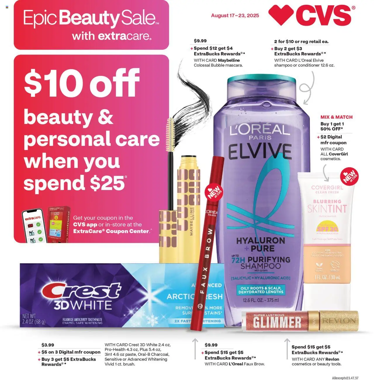 CVS Pharmacy Weekly Ad - page 1- valid from 08/17/2025