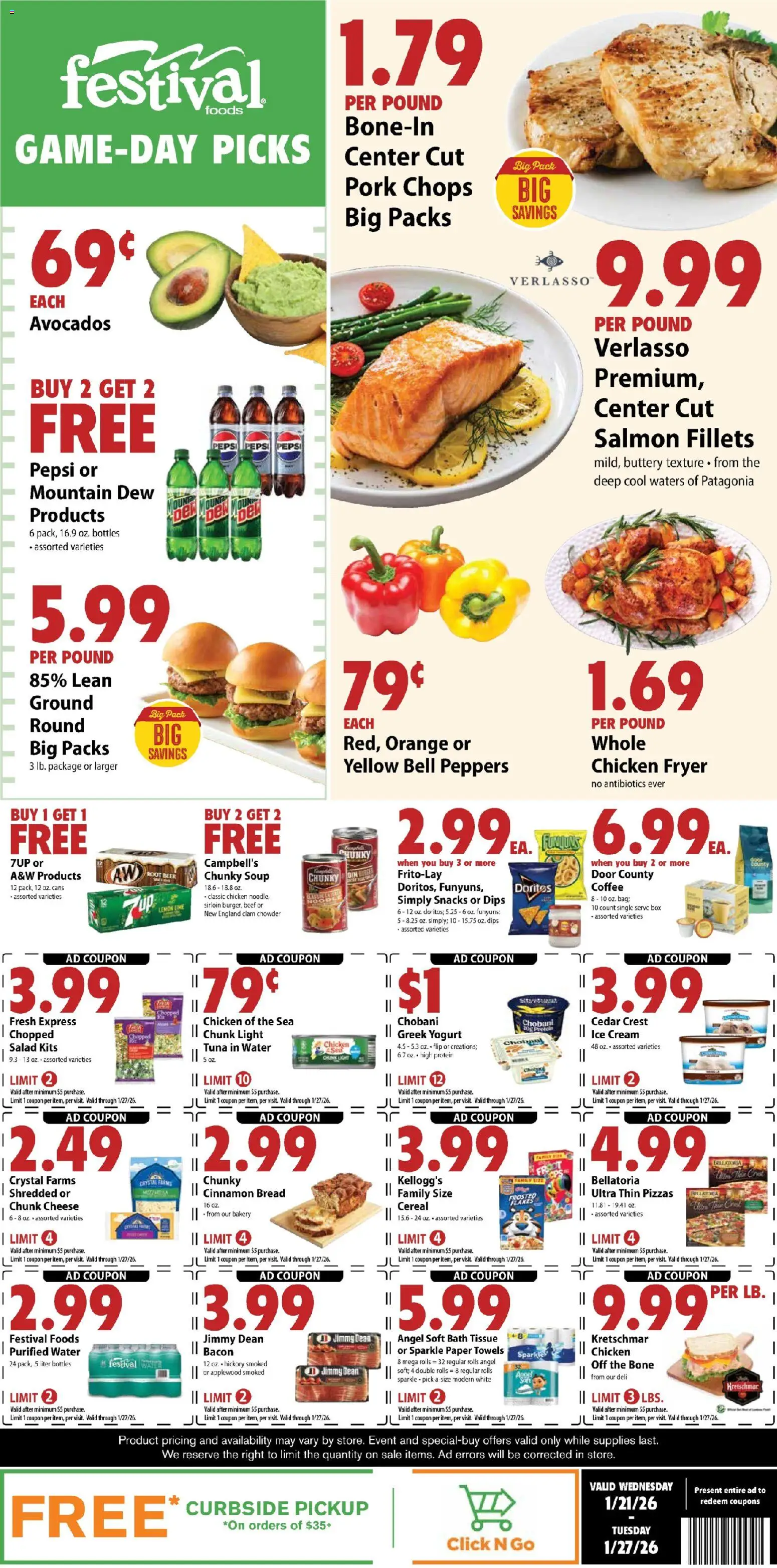 Festival Foods Weekly Ad - page 1- valid from 01/21/2026