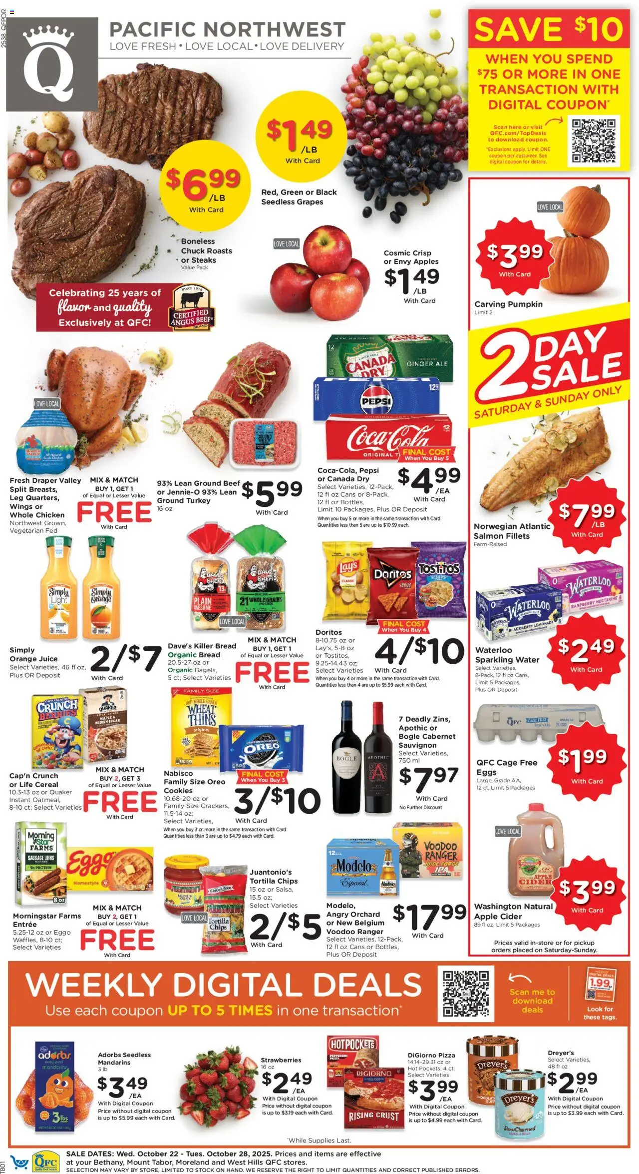 QFC Weekly Ad - OR - page 1- valid from 10/22/2025