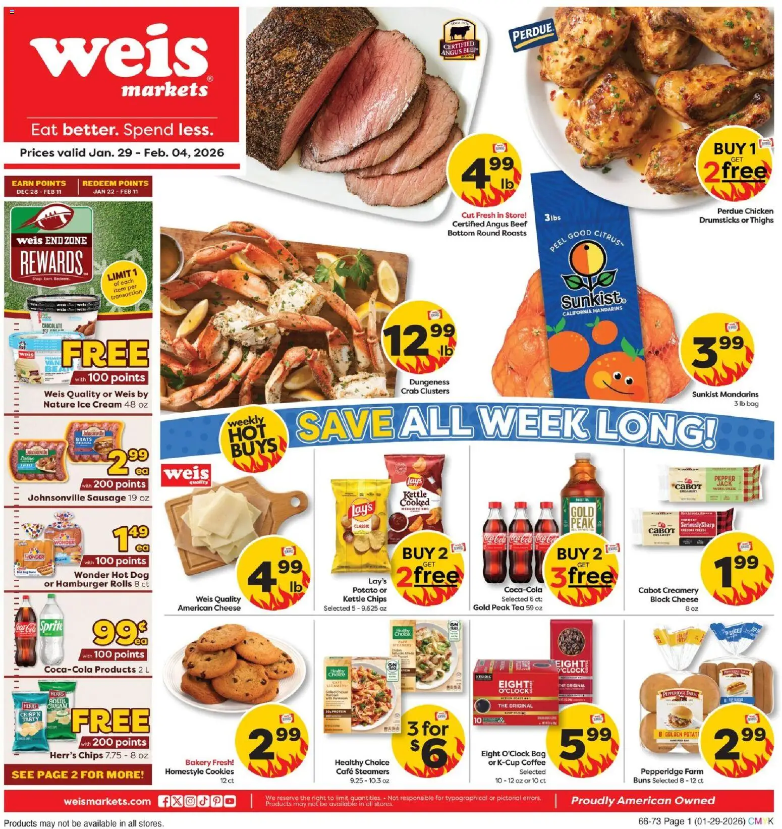 Weis Weekly Ad - page 1- valid from 01/29/2026