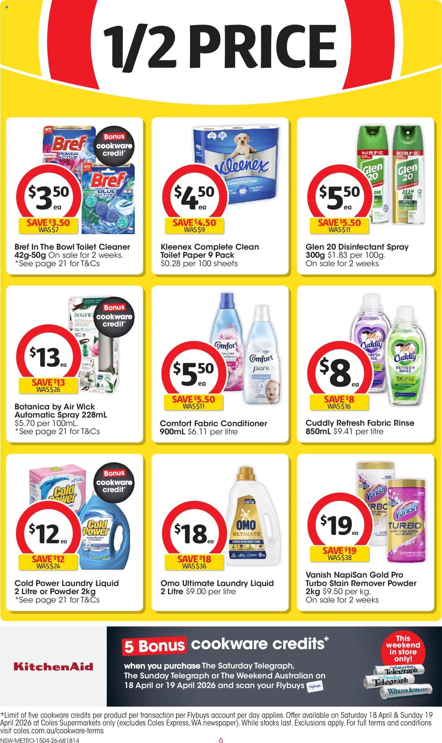 Coles catalogue  - page 6- valid from 15/04/2026