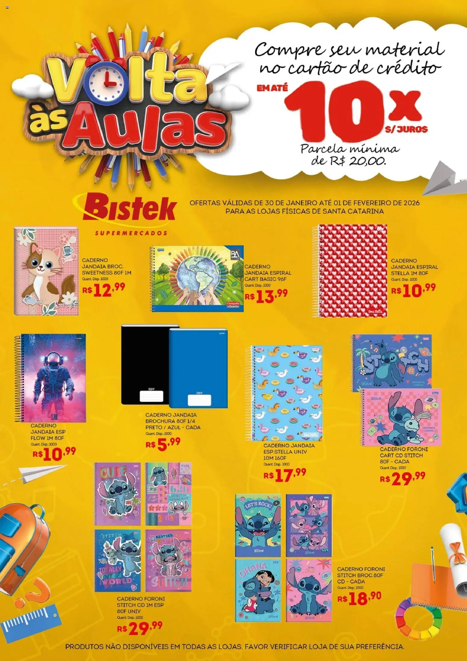 Bistek Supermercados - Ofertas Voltas às Aulas - página 1- válido a partir de 30/01/2026
