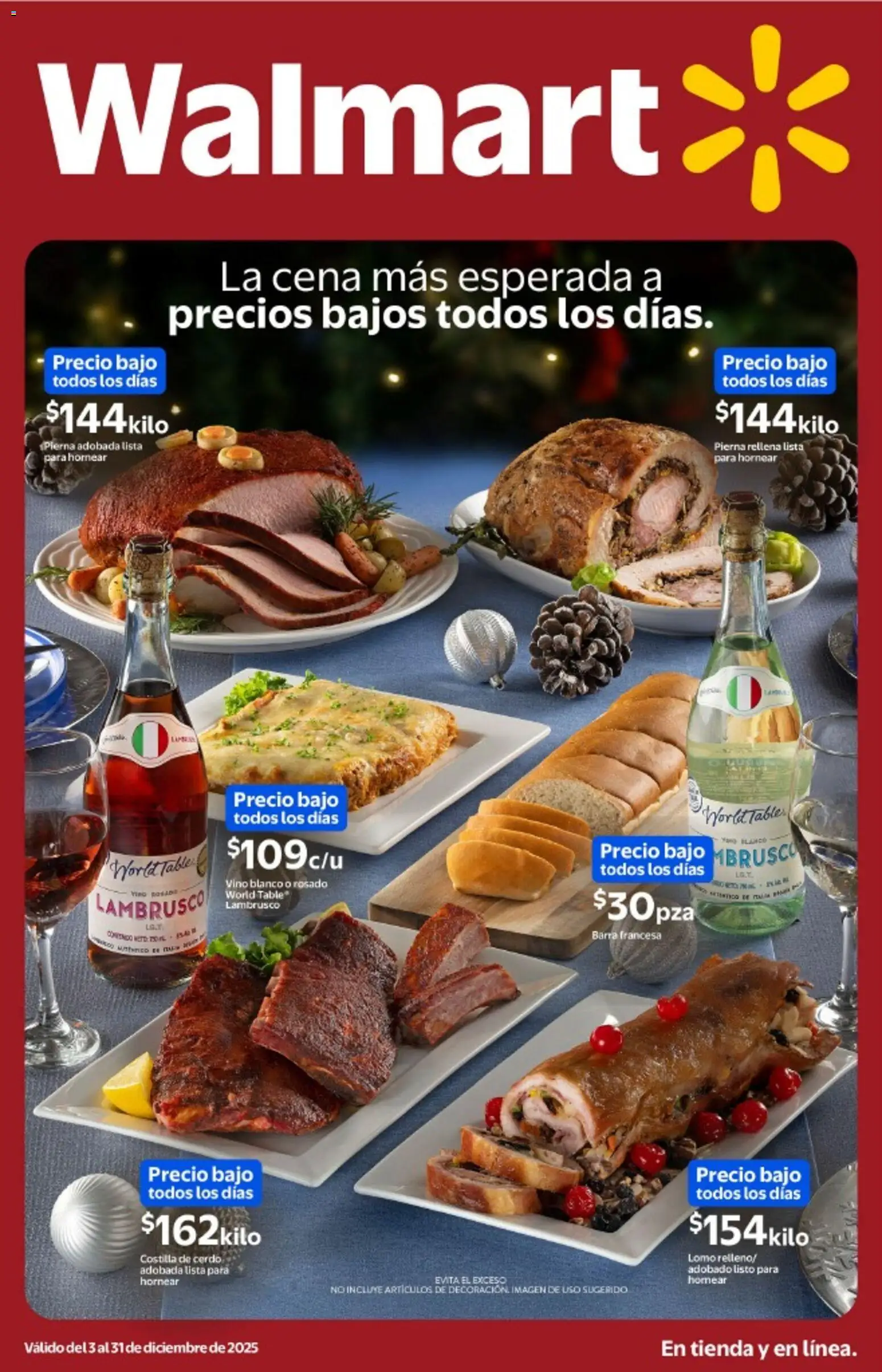 Walmart catálogo La cena más esperada a precios bajos - página 1- válido desde 03/12/2025