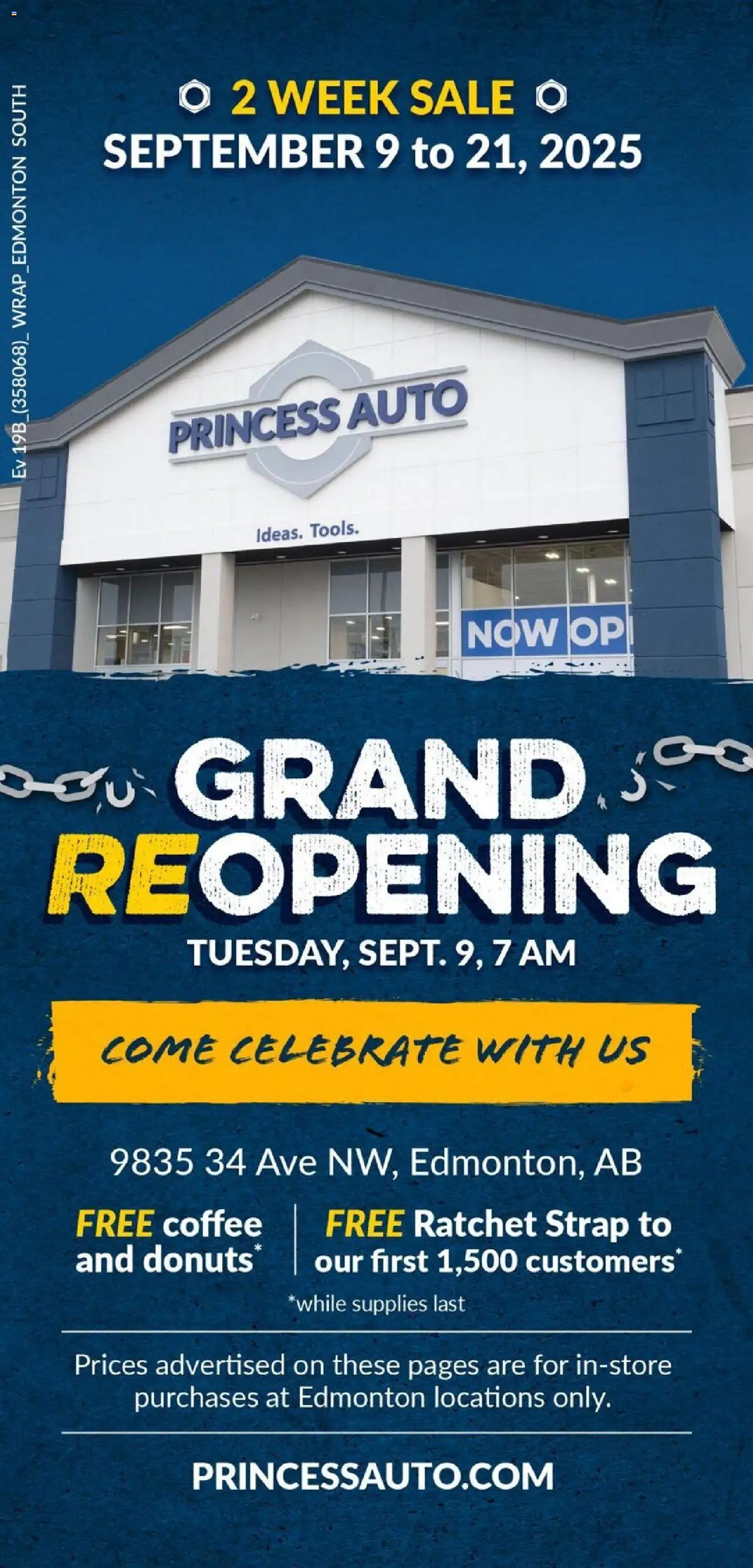 Princess Auto flyer - Grand Opening - page 1- valid from Sep 9, 2025
