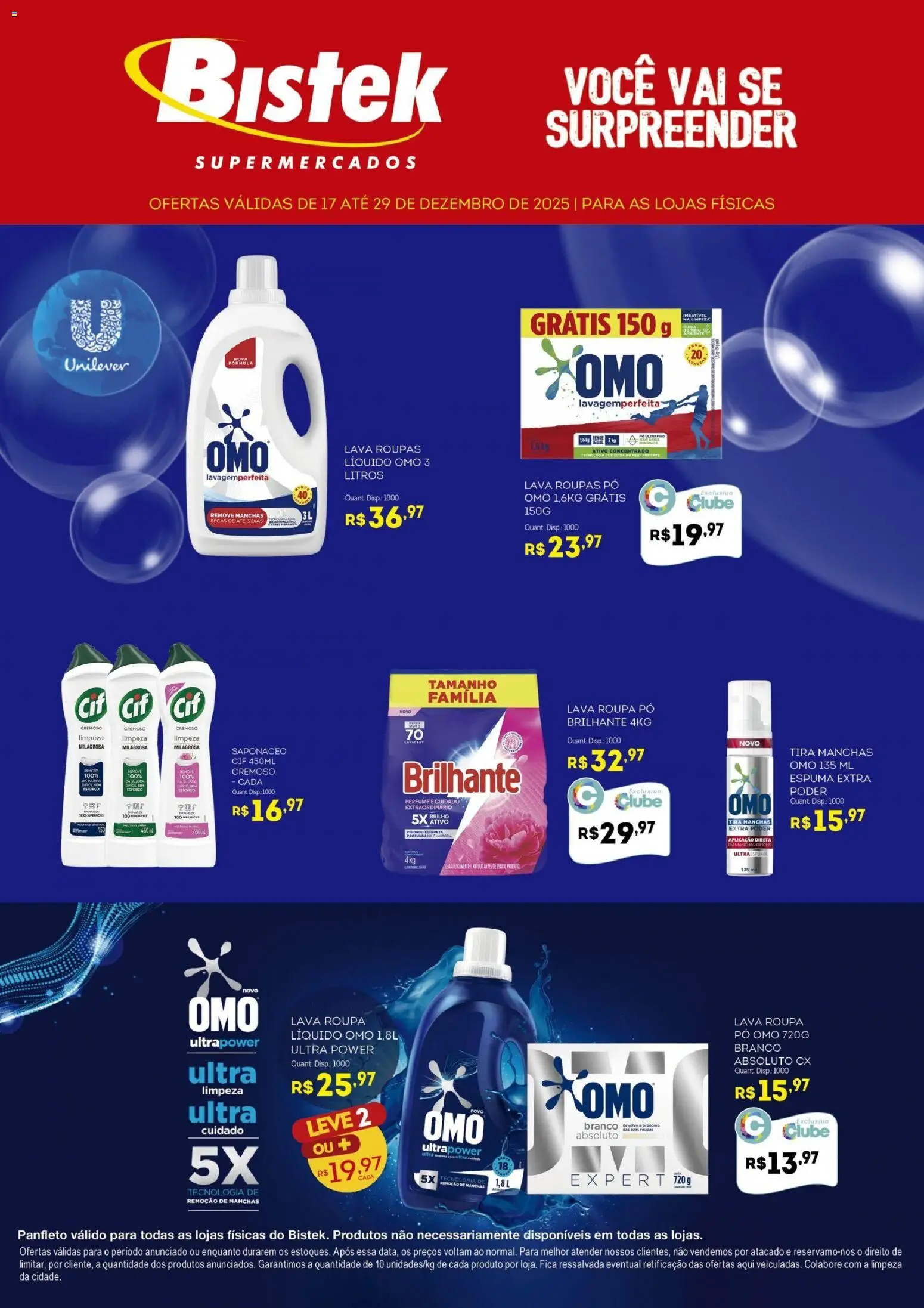 Bistek Supermercados - Ofertas Unilever  - página 1- válido a partir de 17/12/2025

