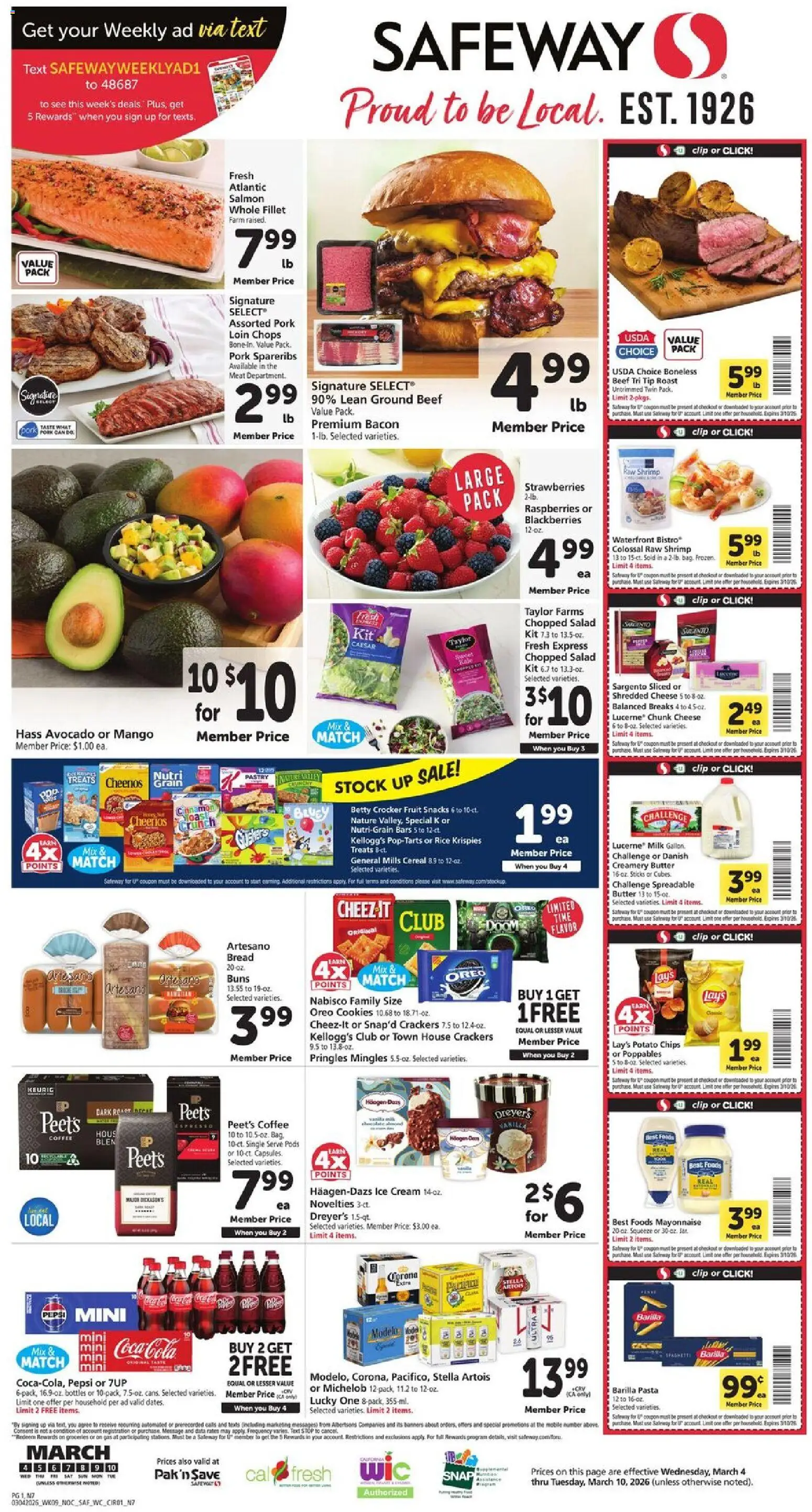 Safeway Weekly Ad - page 1- valid from 03/04/2026