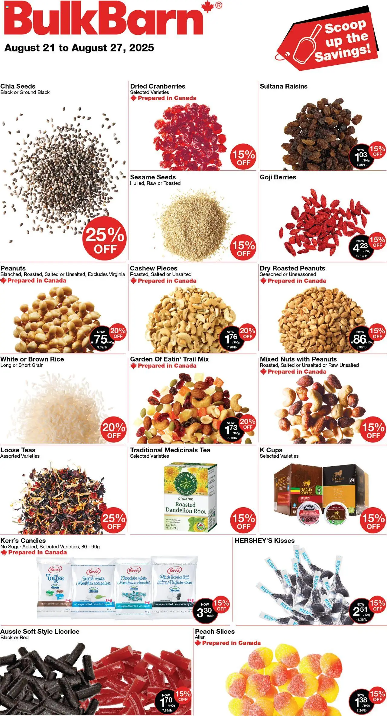 Bulk Barn weekly flyer - page 1- valid from Aug 21, 2025