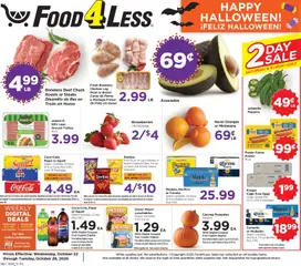 Preview Food 4 Less Weekly Ad valid from 10/22/2025