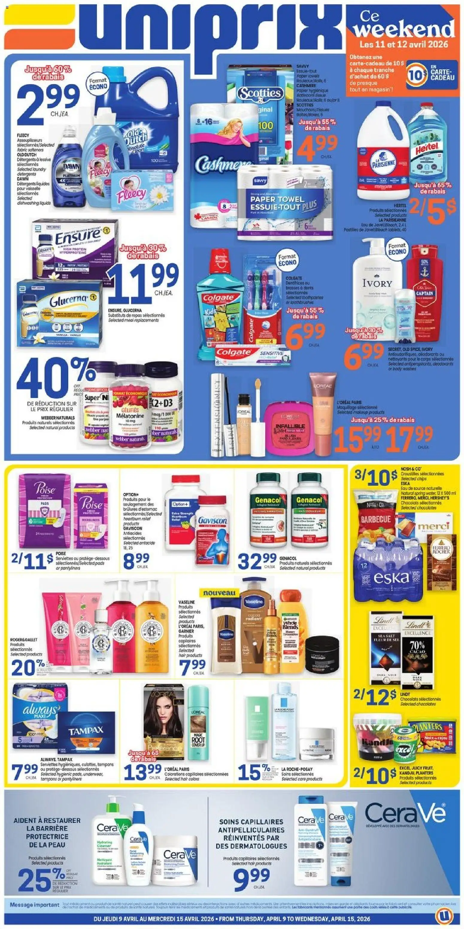 Uniprix weekly flyer / circulaire - page 1- valid from Apr 9, 2026