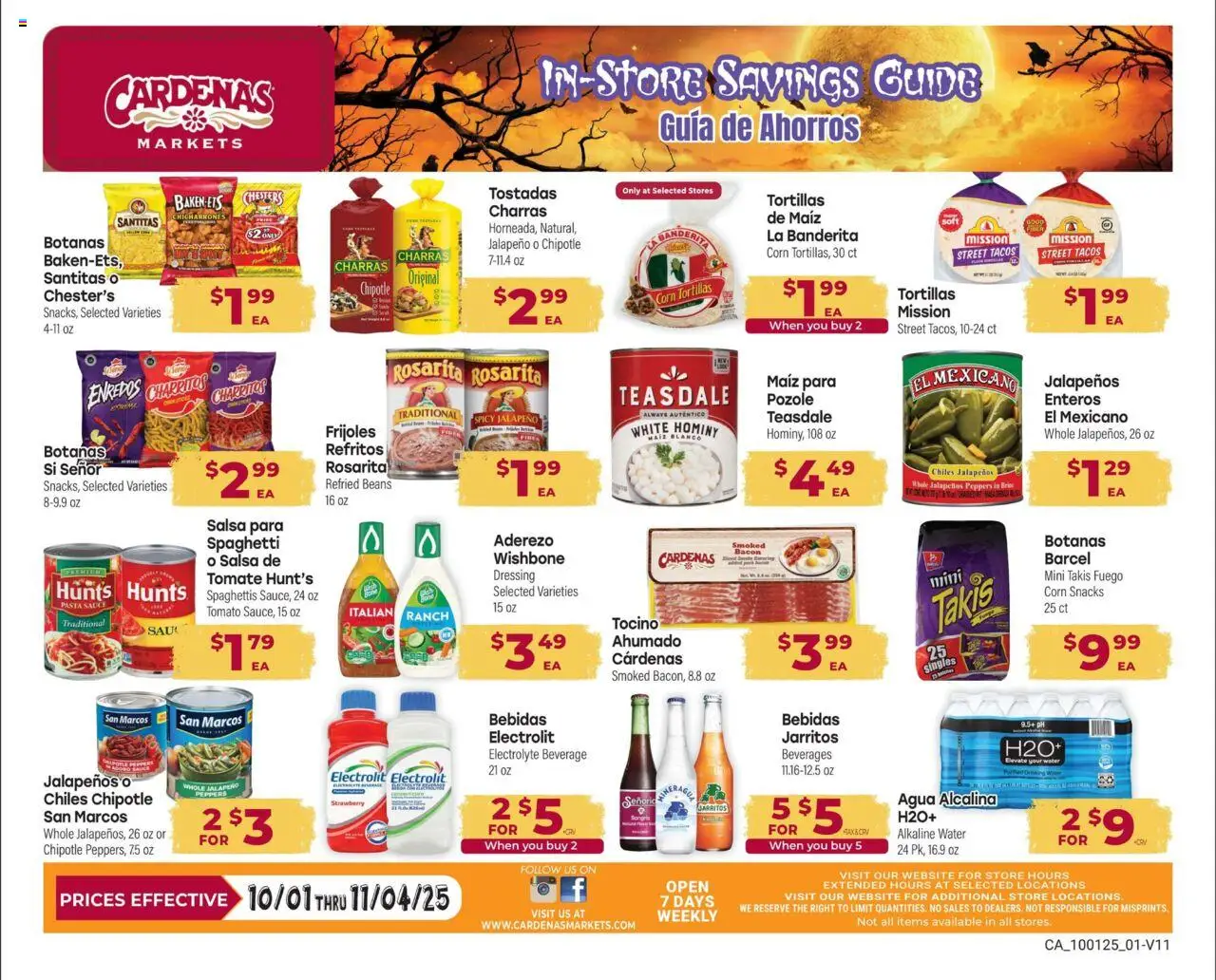Cardenas Monthly Ad - page 1- valid from 10/02/2025