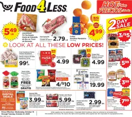 Preview Food 4 Less Weekly Ad valid from 10/15/2025