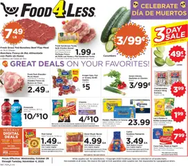 Preview Food 4 Less Weekly Ad valid from 10/29/2025
