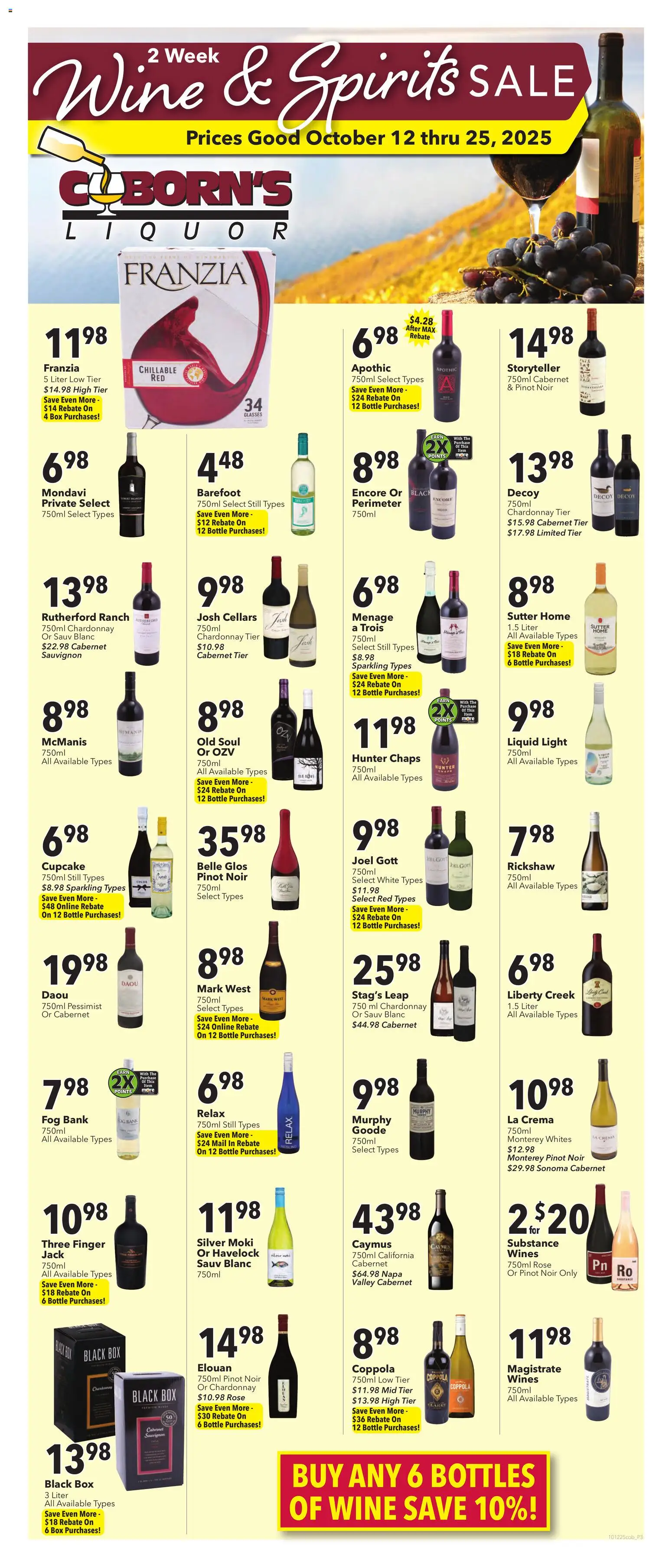 Coborn's Wine & Spirits Sale - page 1- valid from 10/12/2025