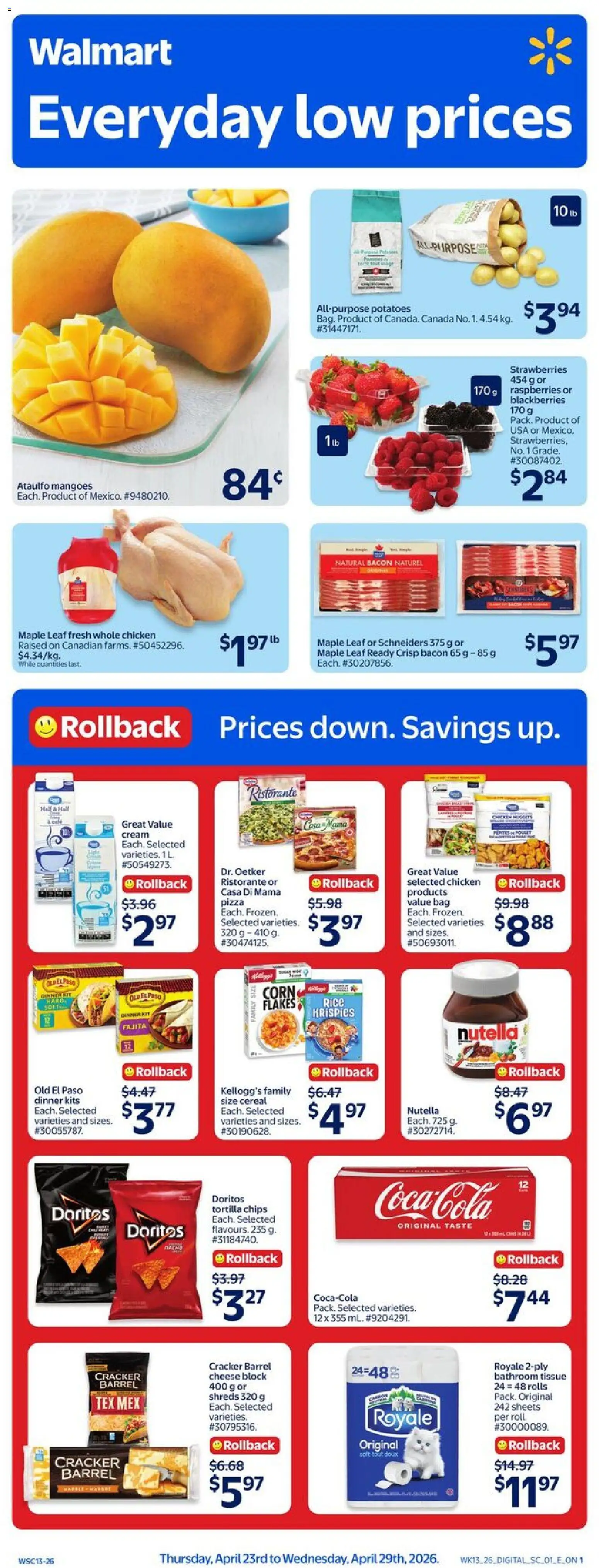 Walmart weekly flyer - page 1- valid from Apr 23, 2026