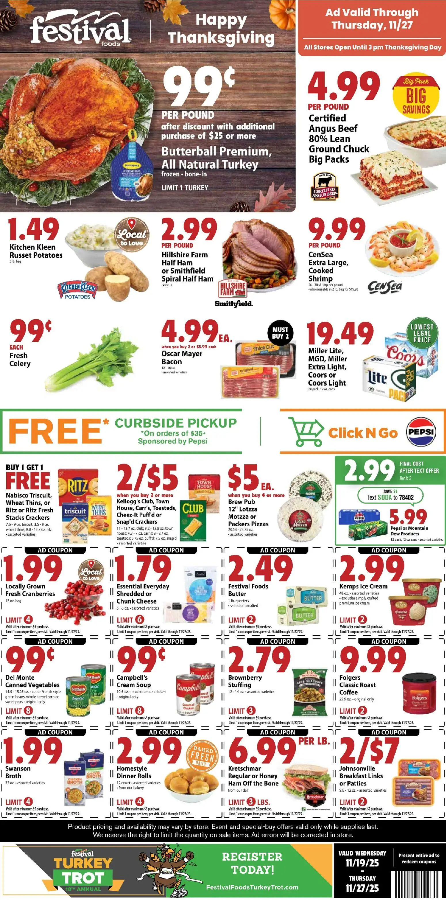 Festival Foods Weekly Ad - page 1- valid from 11/19/2025