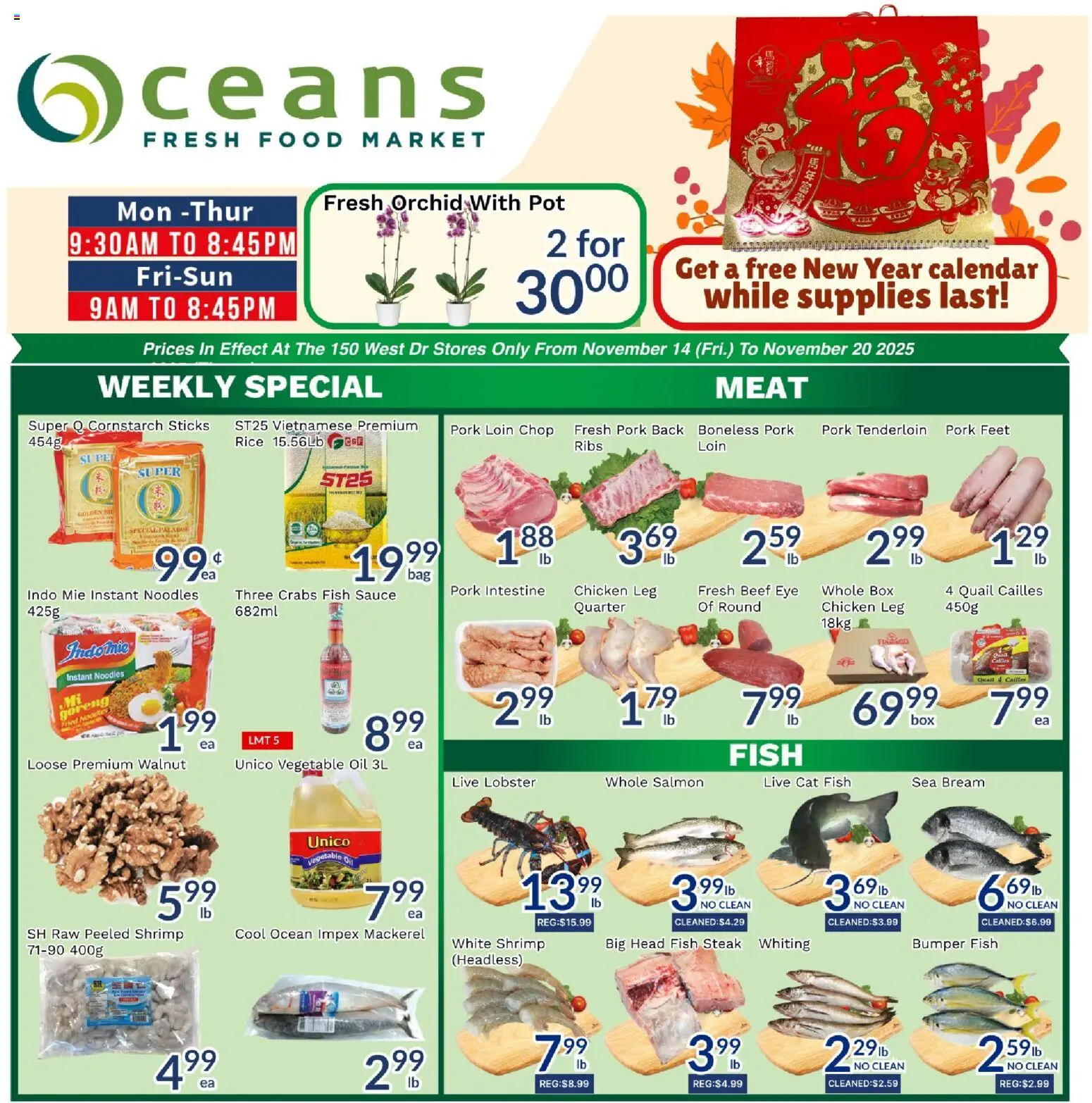Oceans weekly flyer / circulaire - page 1- valid from Nov 14, 2025