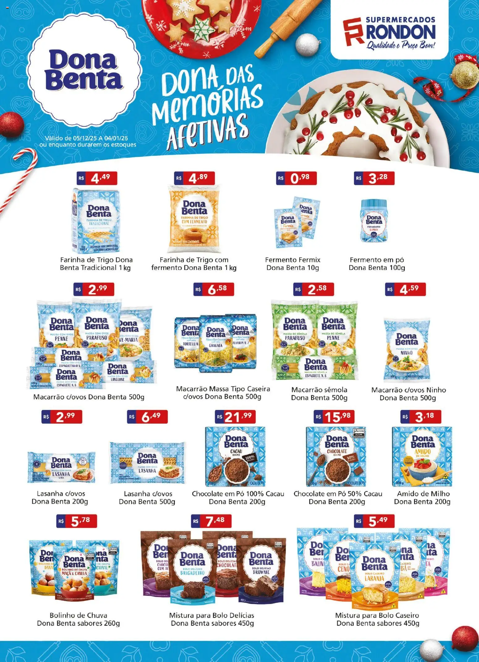 Supermercados Rondon - Ofertas Dona Benta - página 1- válido a partir de 05/12/2025
