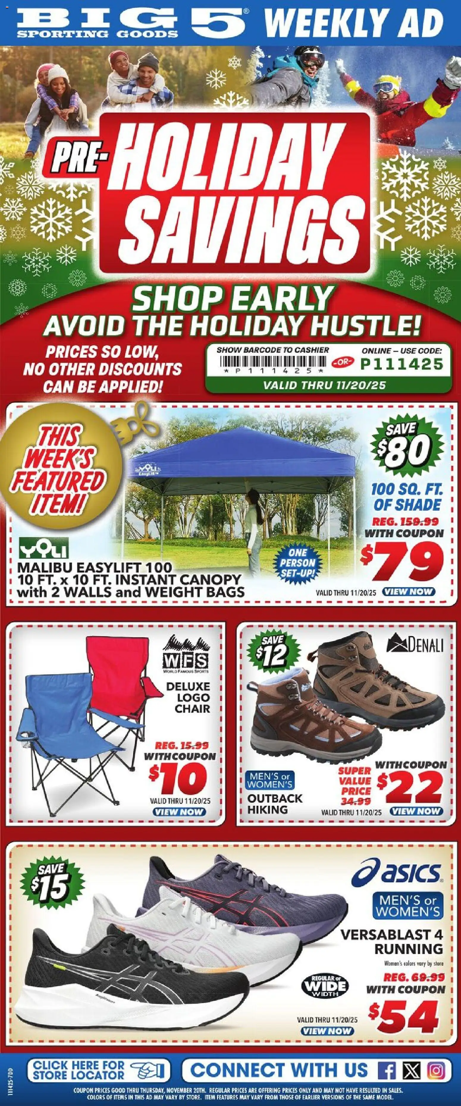 Big 5 Sporting Goods Weekly Ad - page 1- valid from 11/14/2025