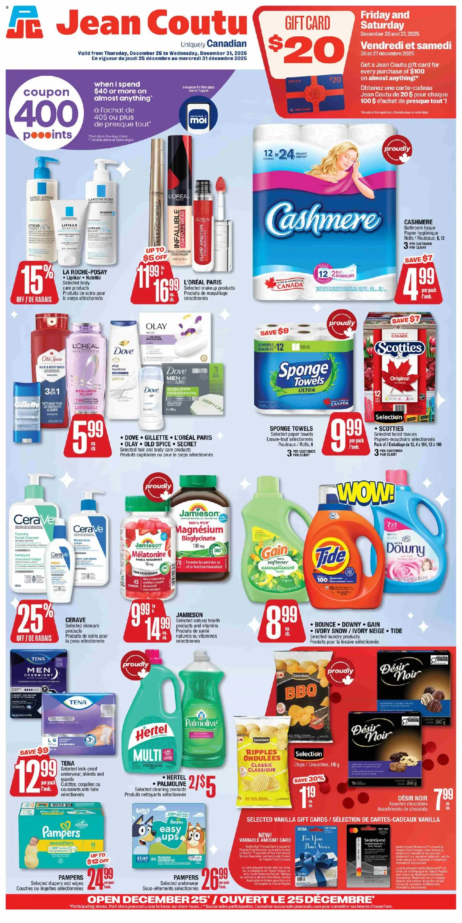 Jean Coutu weekly flyer - page 1- valid from Dec 25, 2025
