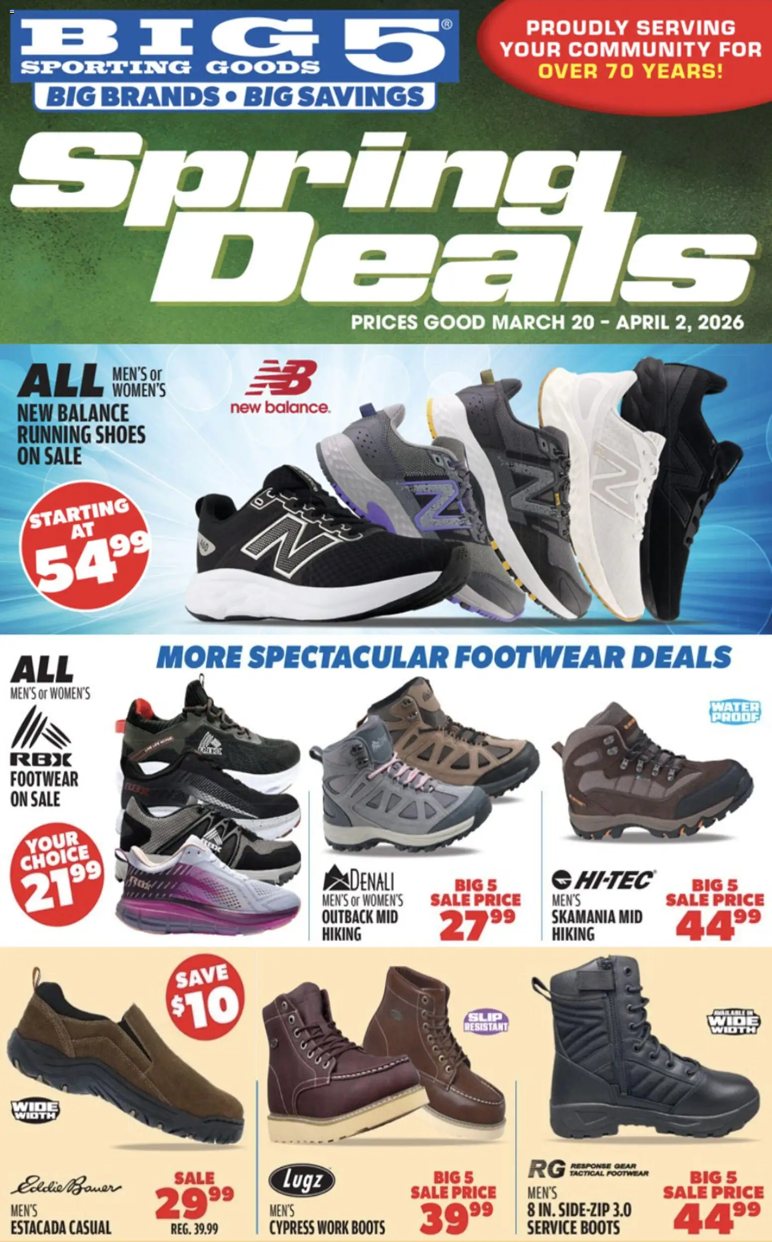 Big 5 Sporting Goods Weekly Ad - page 1- valid from 03/20/2026