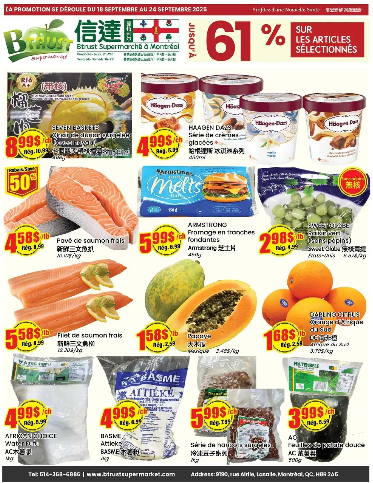 Btrust Supermarket weekly flyer / circulaire - page 1- valid from Sep 18, 2025