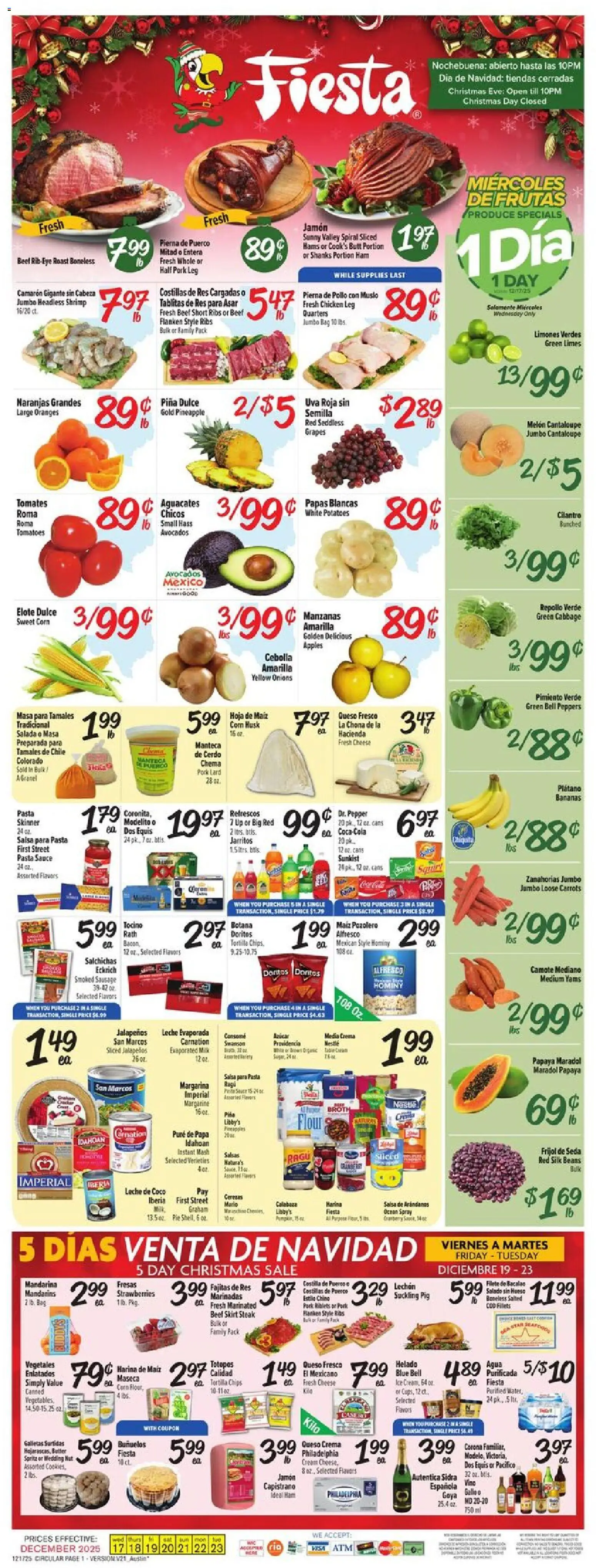 Fiesta Mart Weekly Ad - page 1- valid from 12/17/2025