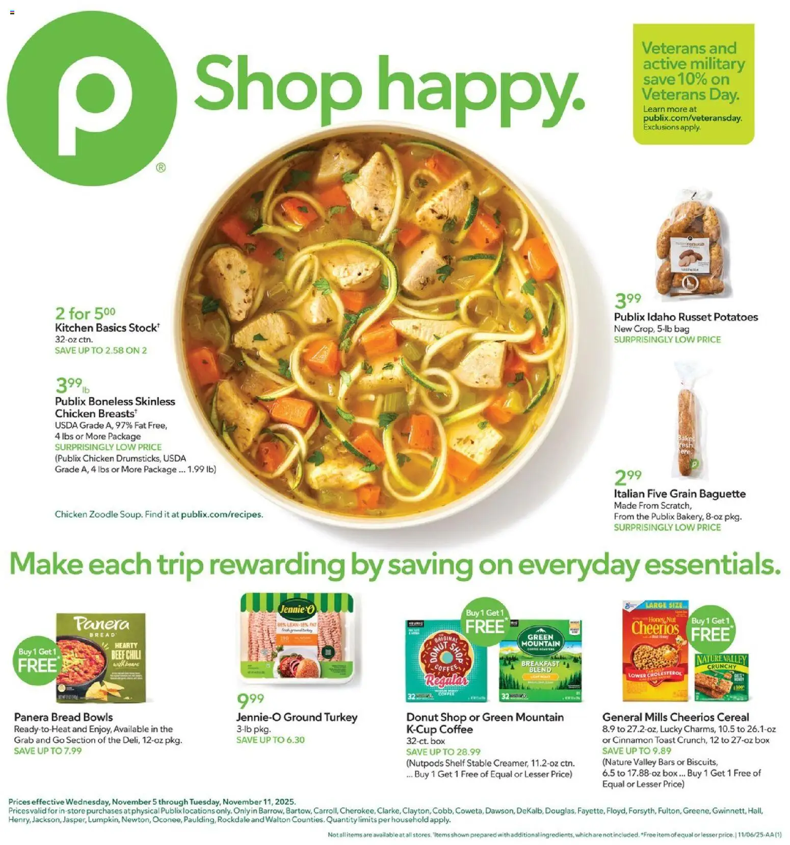 Publix Weekly Ad - page 1- valid from 11/05/2025