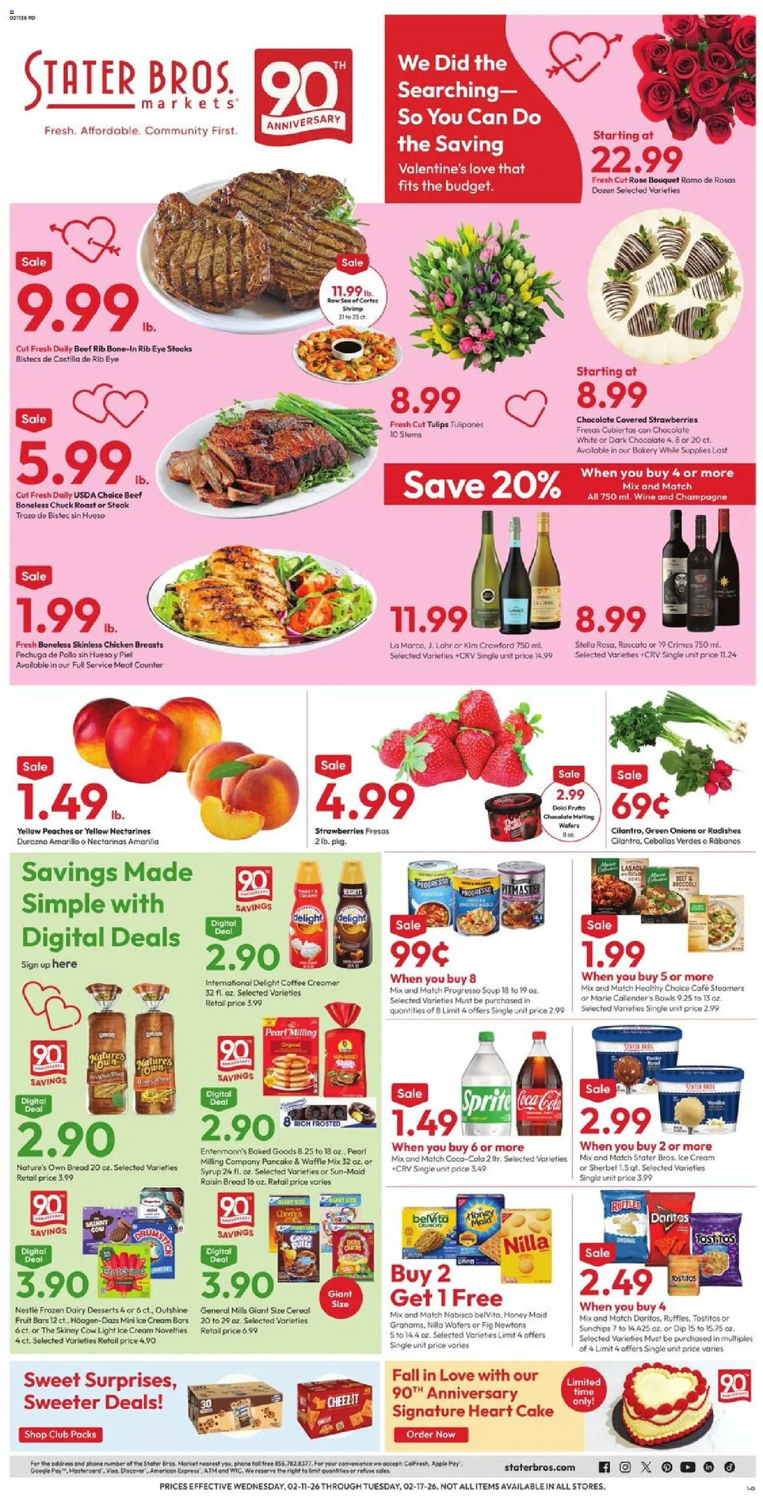 Stater Bros Weekly Ad - page 1- valid from 02/11/2026