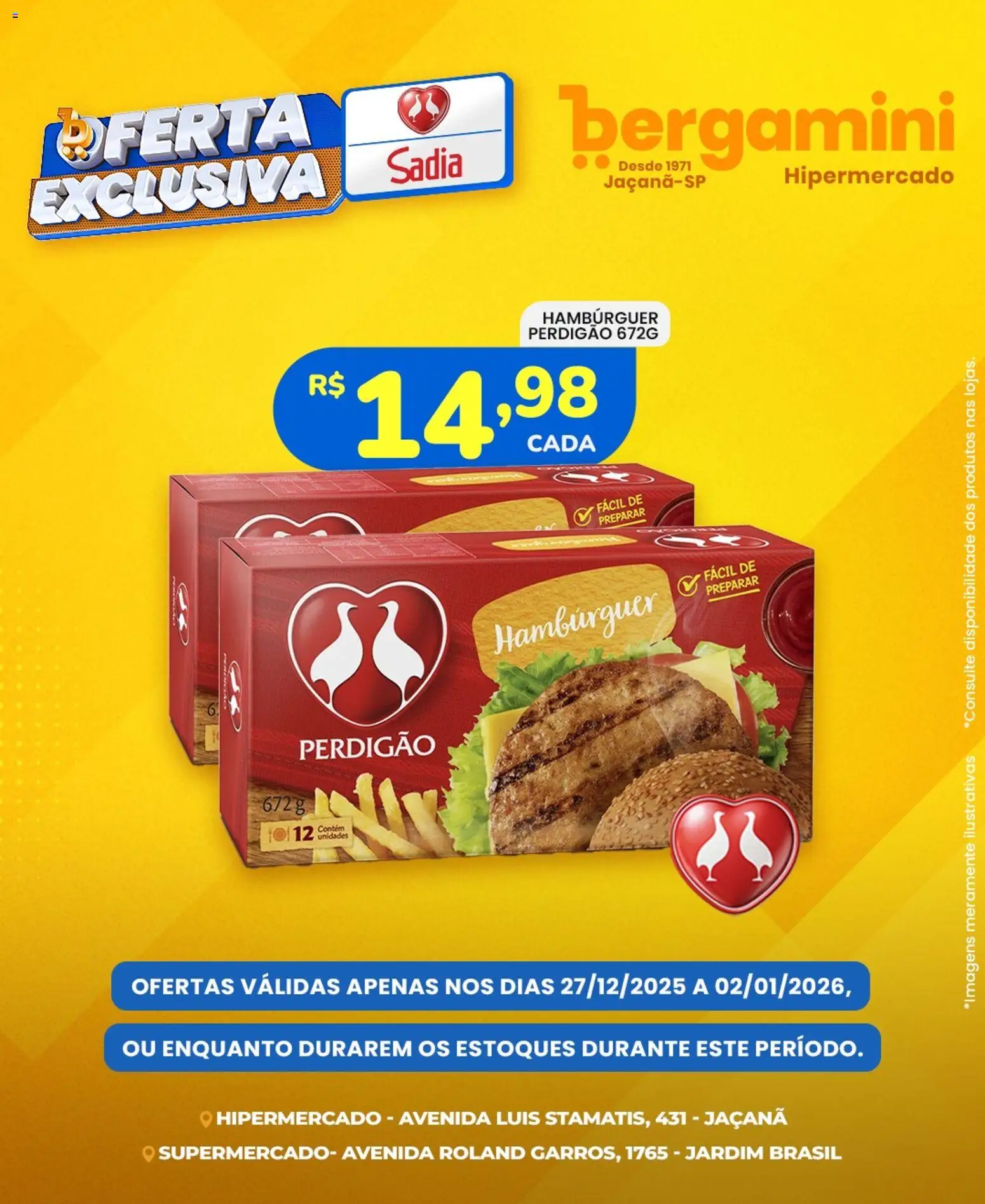 Supermercado Bergamini - Ofertas Sadia e Perdigão - página 1- válido a partir de 27/12/2025

