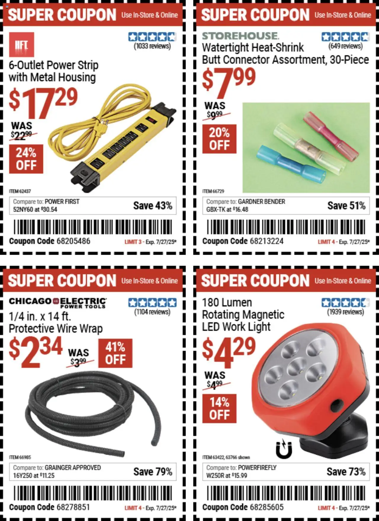 Harbor Freight Weekly Ad - page 1- valid from 07/14/2025