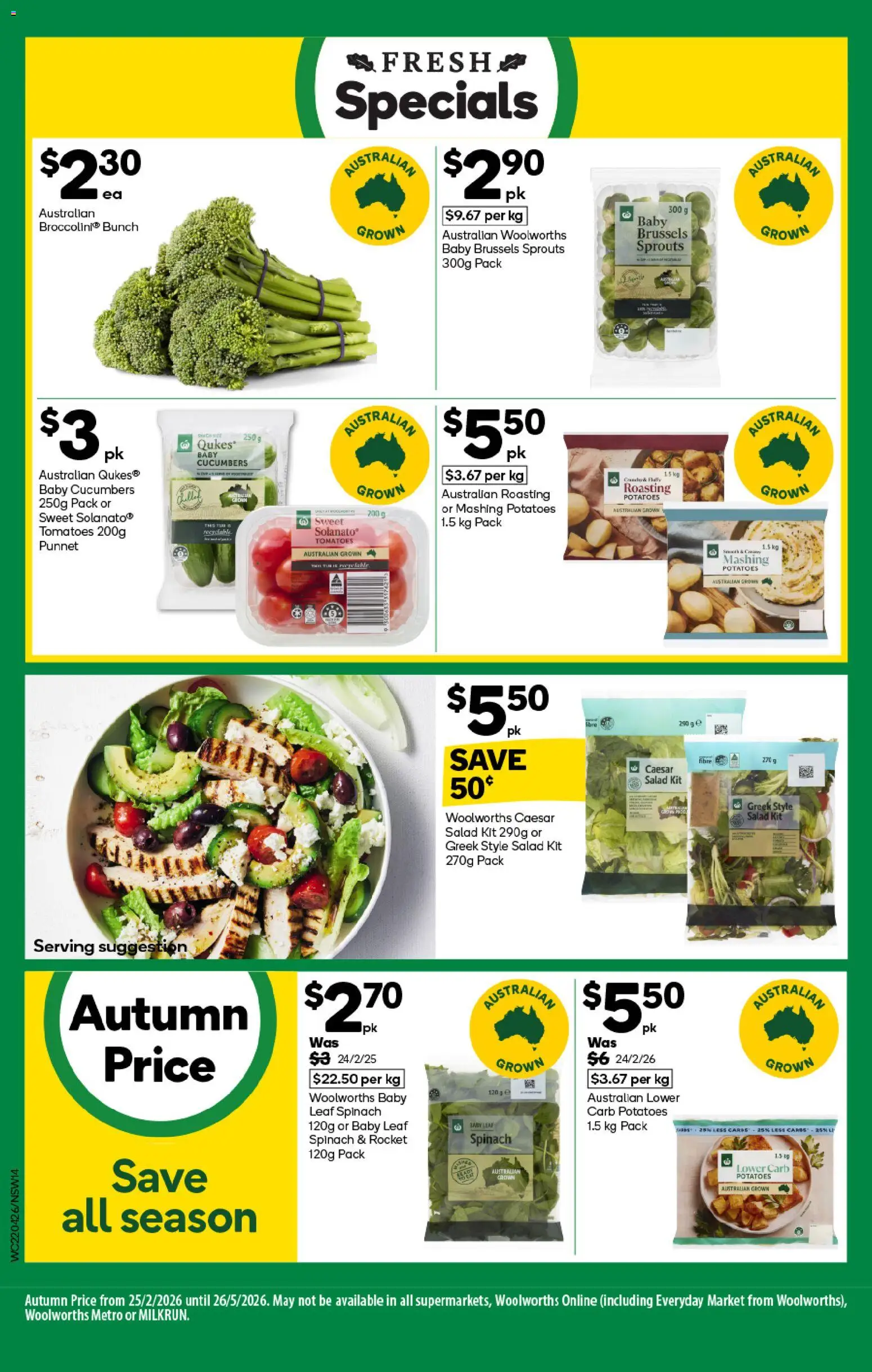 Woolworths catalogue  - page 14- valid from 22/04/2026