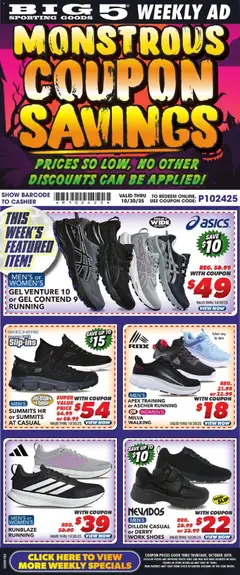 Preview Big 5 Sporting Goods Weekly Ad valid from 10/24/2025