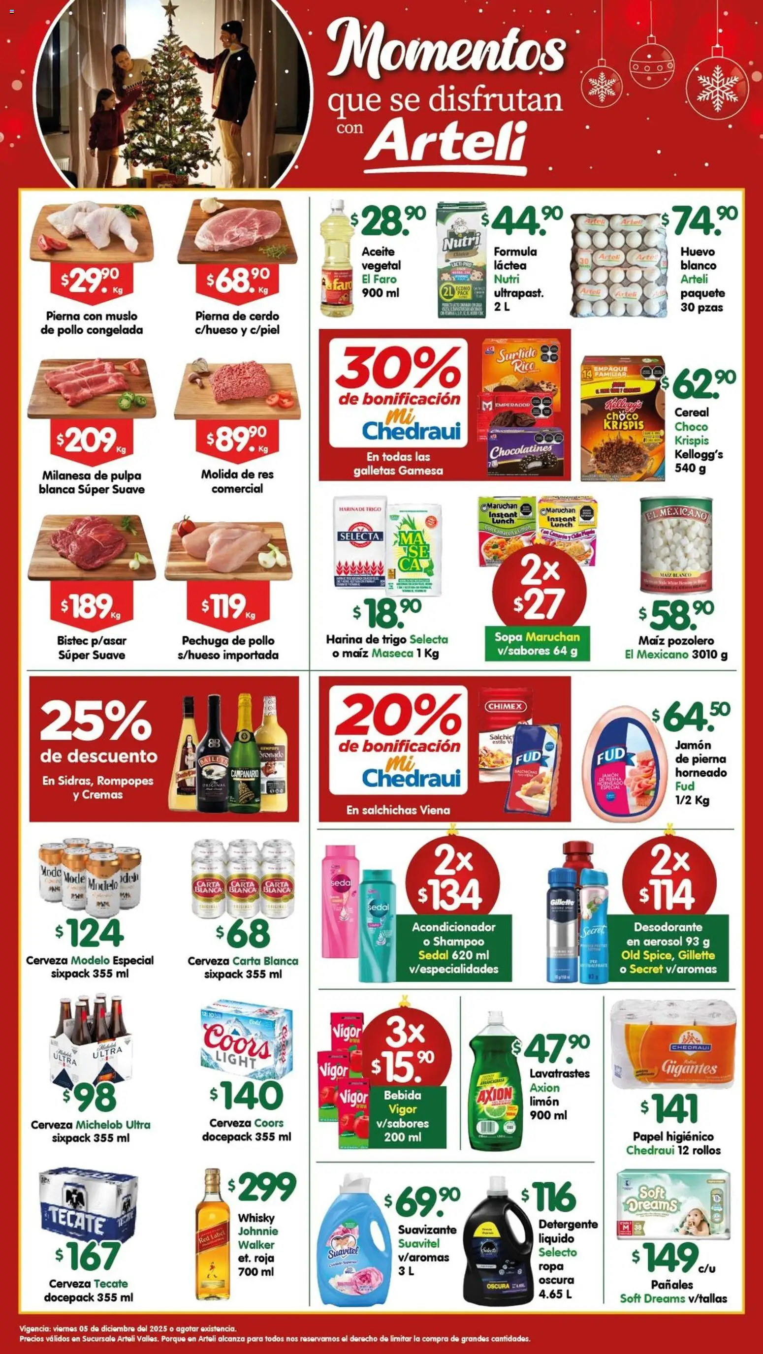 Arteli folleto Valles - página 1- válido desde 05/12/2025