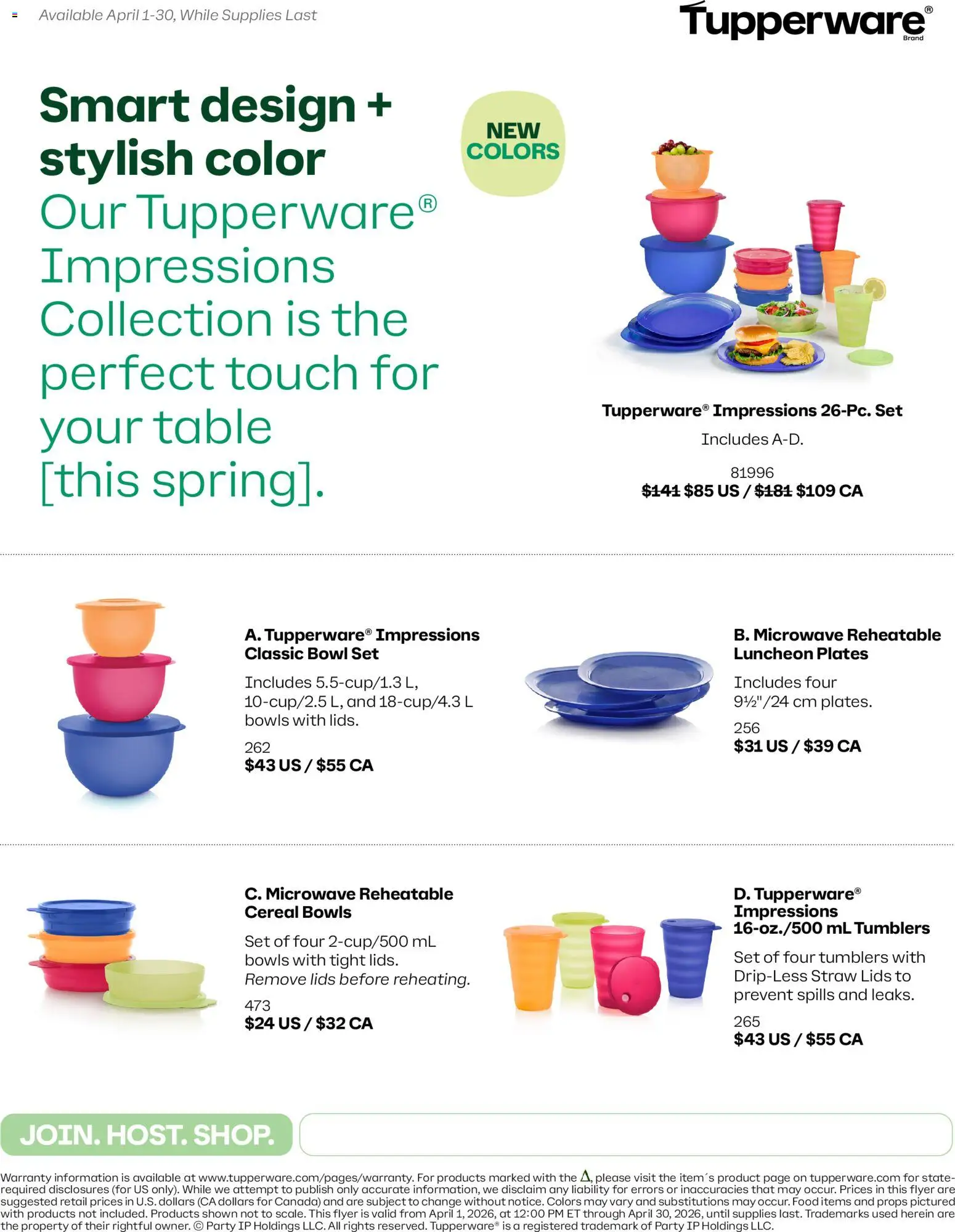 Tupperware weekly flyer - page 1- valid from Apr 1, 2026