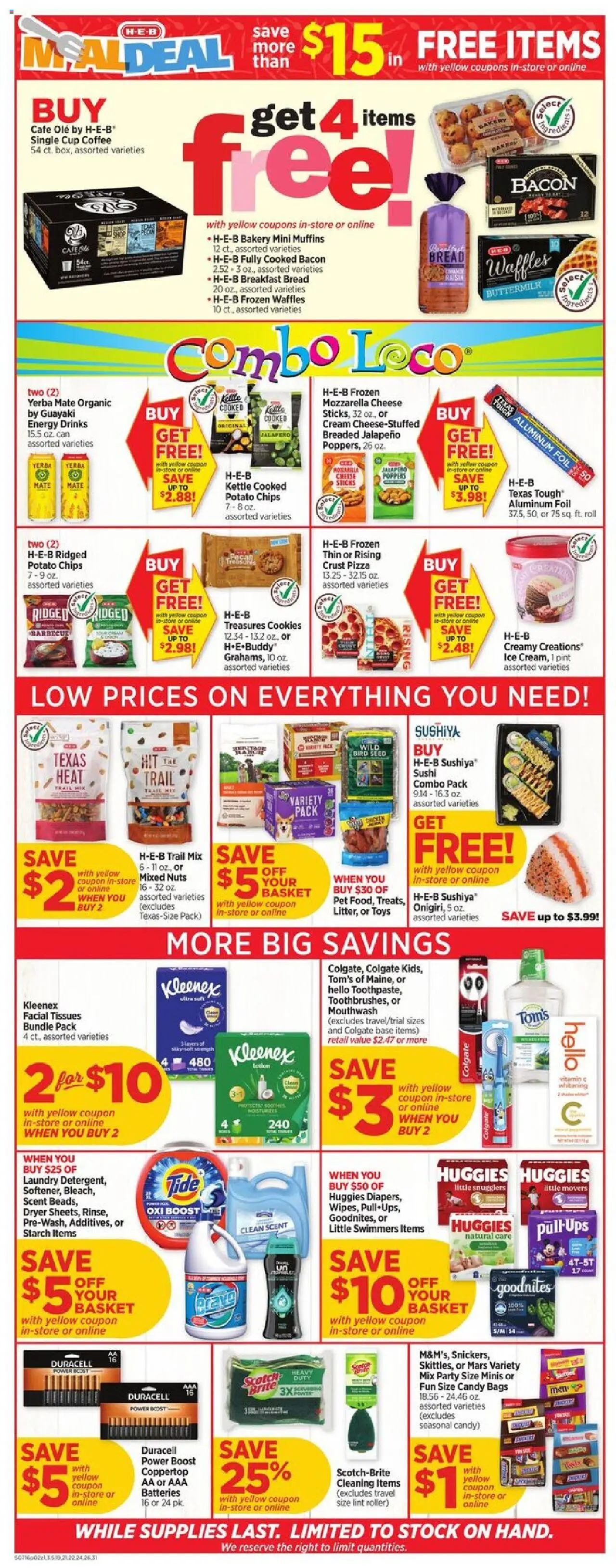 H-E-B Weekly Ad - page 2- valid from 07/16/2025