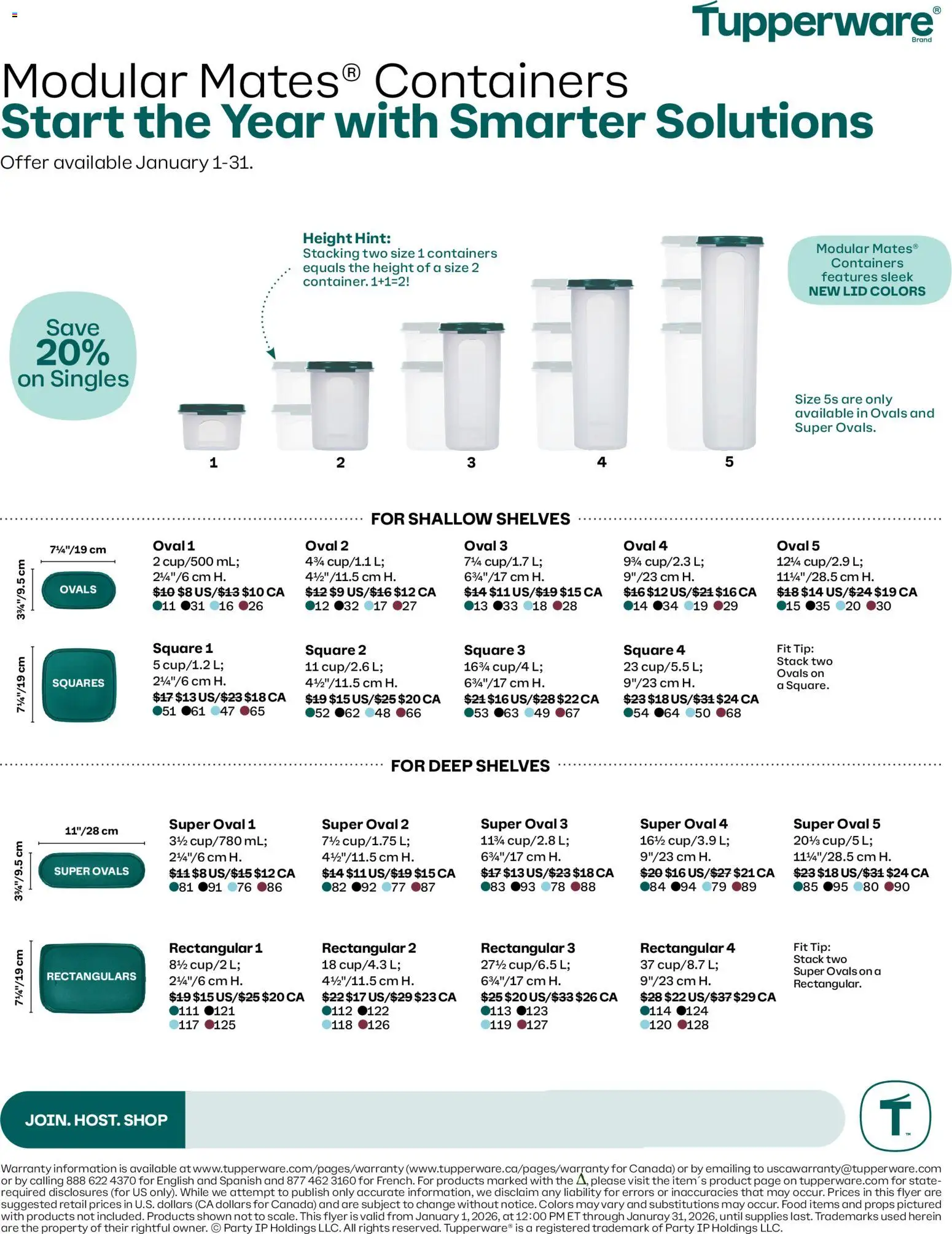 Tupperware weekly flyer - page 1- valid from Jan 1, 2026
