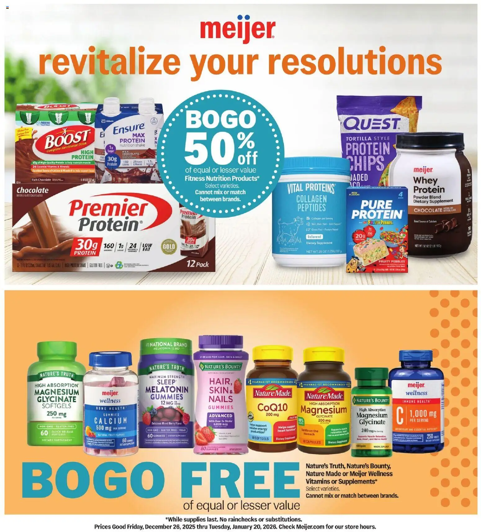 Meijer Revitalize Your Resolutions - page 1- valid from 12/26/2025