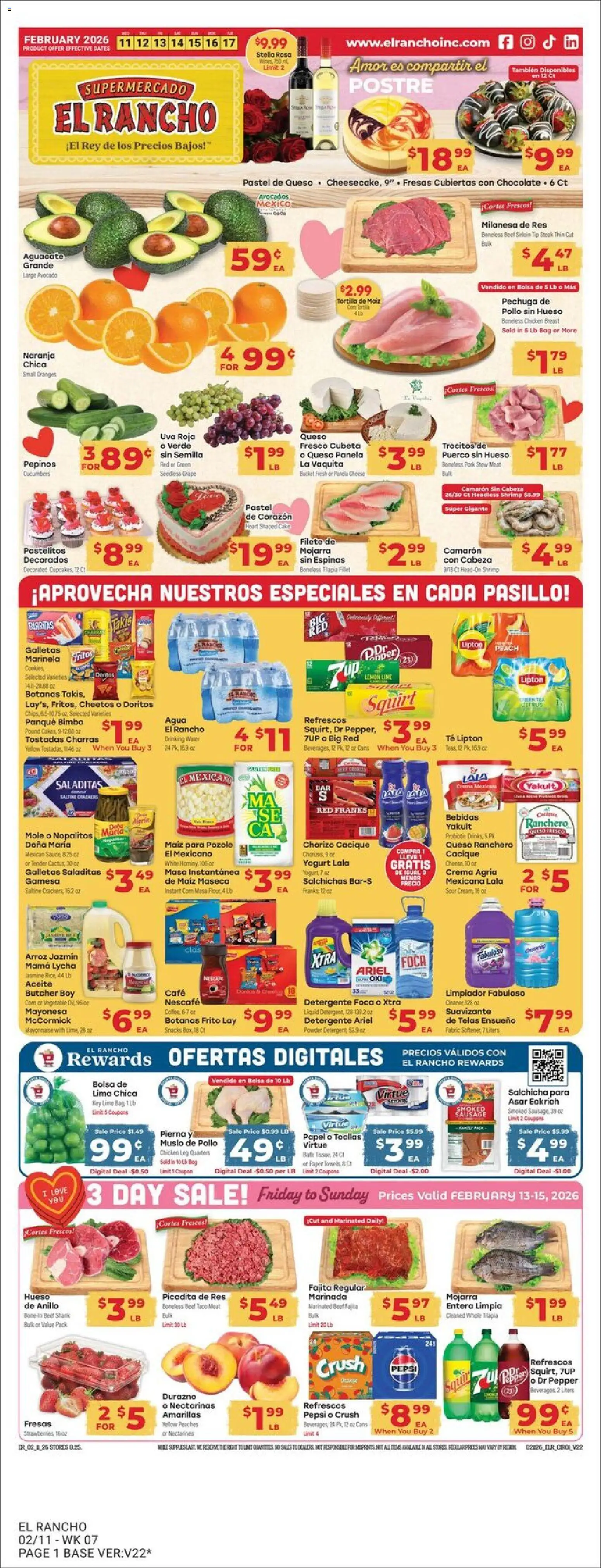 El Rancho - Weekly Ad - page 1- valid from 02/11/2026